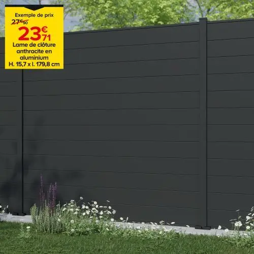 15% SUR LES LAMES DE CL&Ocirc;TURE EN ALUMINIUM