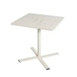 Table de jardin acier Atlas cr&egrave;me Arcane L.70 x l.70 x H.74 cm