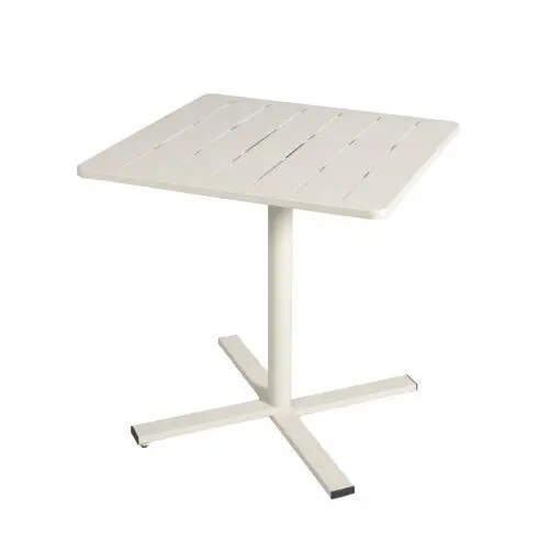 Table de jardin acier Atlas cr&egrave;me Arcane L.70 x l.70 x H.74 cm