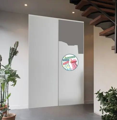 Lot de 2 portes de placard coulissantes pr&ecirc;tes &agrave; peindre H. 250 x L. 180 cm