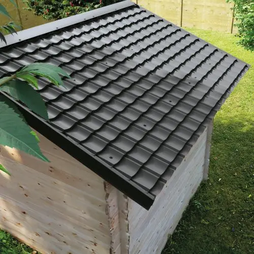 Plaque m&eacute;tal imitation tuile Tuile R originale ardoise Bacacier - 115 x 87 cm (vendue &agrave; la plaque)