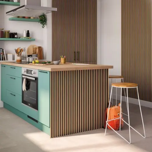 Panneau MDF(m) noir avec lamelles 60 x 280 cm