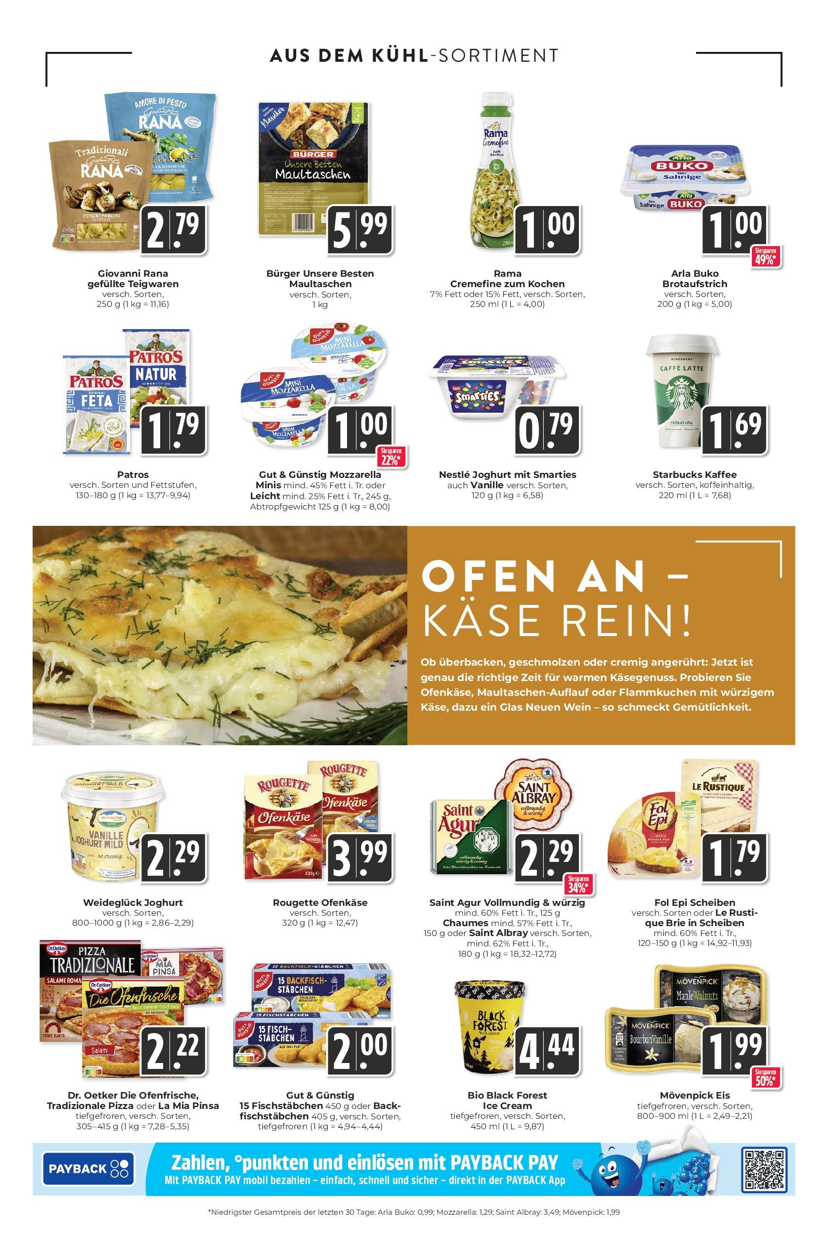 Entdecke - Hieber's Frischecenter: Meine Woche (ab 21.09.2025) zum Blättern | Seite: 12 | Produkte: Rougette ofenkase, Ofenfrische, Fischstabchen, Pizza