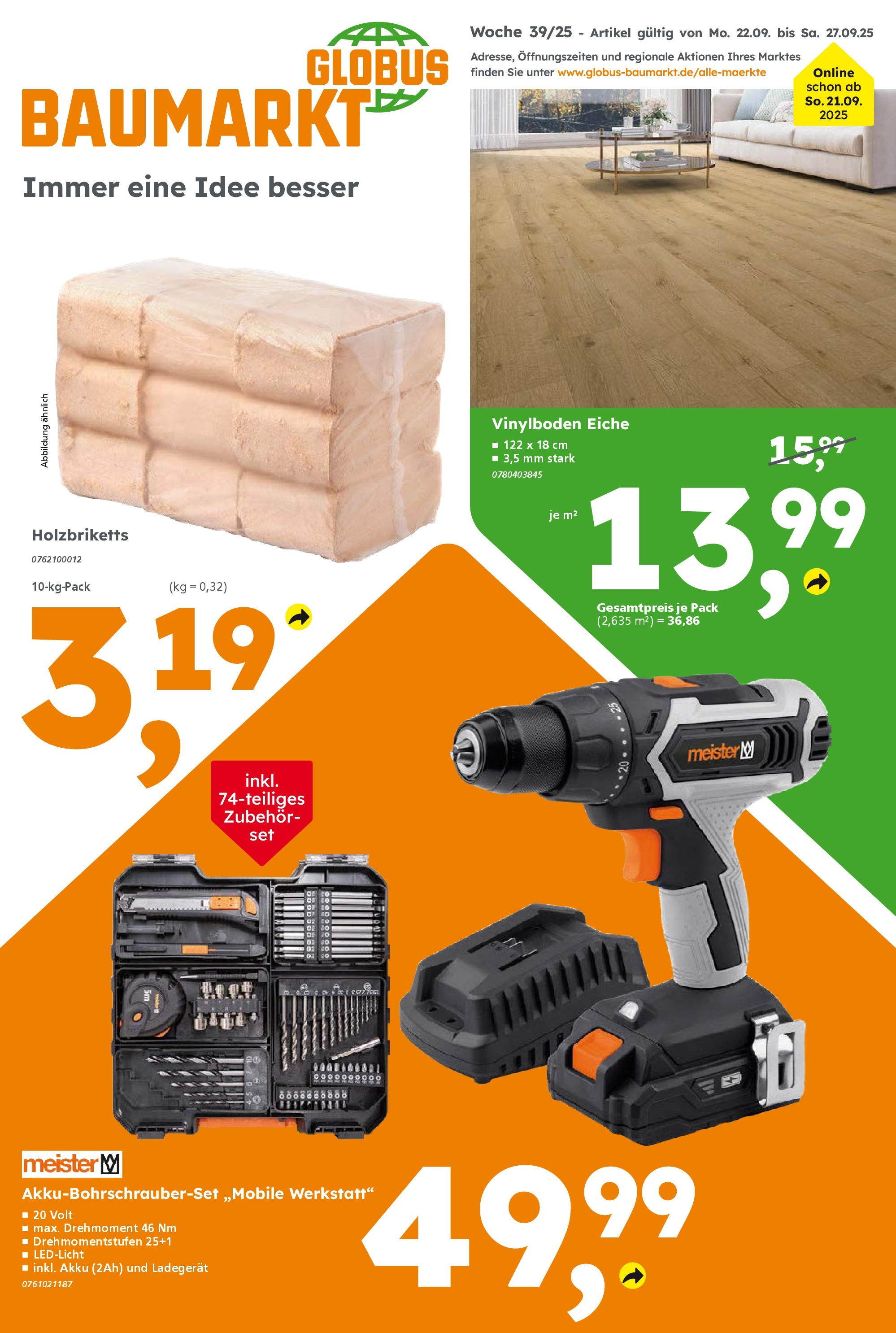 Globus Baumarkt prospekt Kornwestheim (ab 21.09.2025) zum Blättern | Seite: 1 | Produkte: Ladegerät Globus Baumarkt prospekt Kornwestheim (ab 21.09.2025) zum Blättern | Seite: 1 | Produkte: Ladegerät