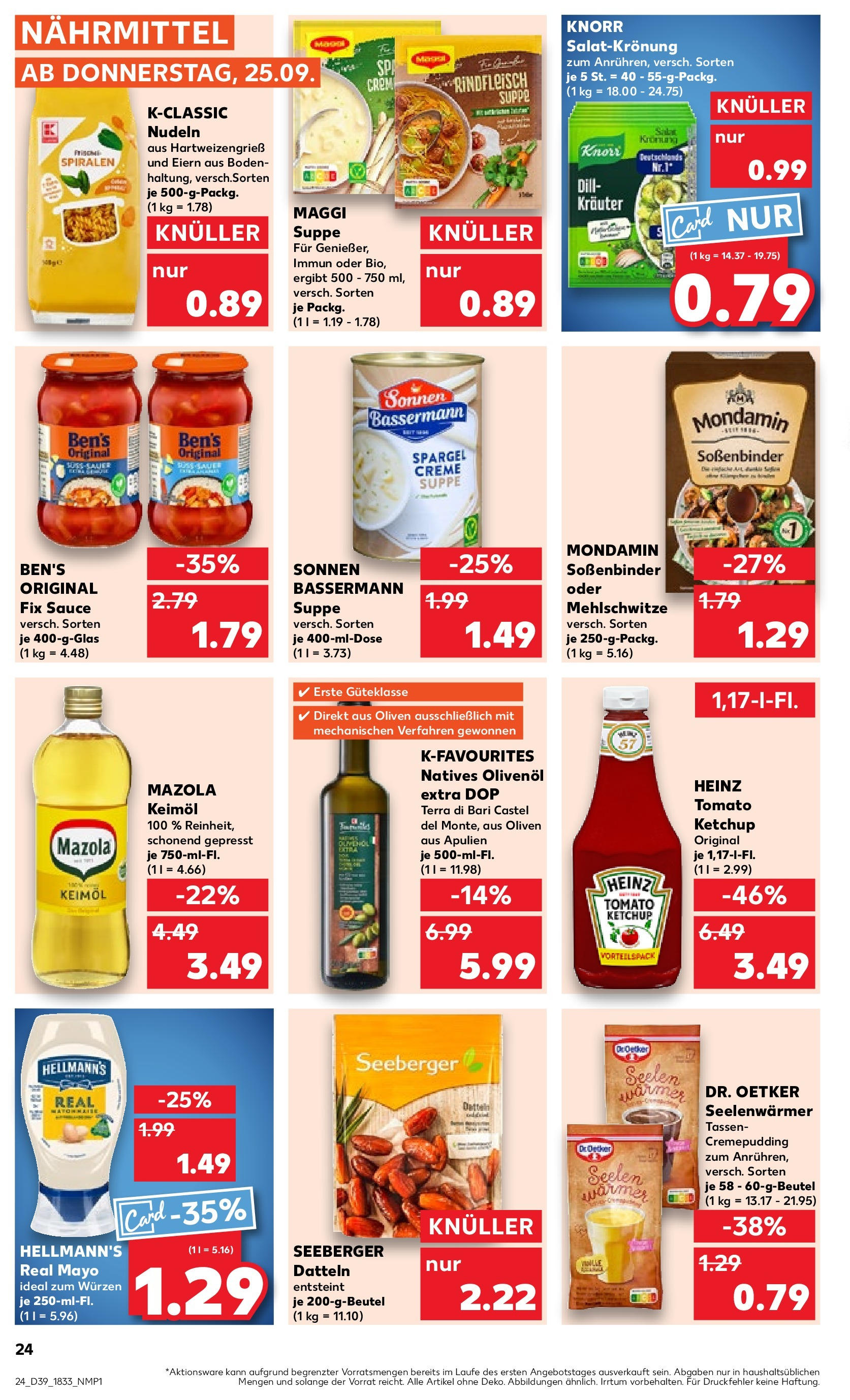 Prospekt Kaufland ab 25.09.2025 » Angebote Online zum Blättern | Seite: 28 | Produkte: Dressing, Maggi suppe, Rindfleisch, Ketchup
