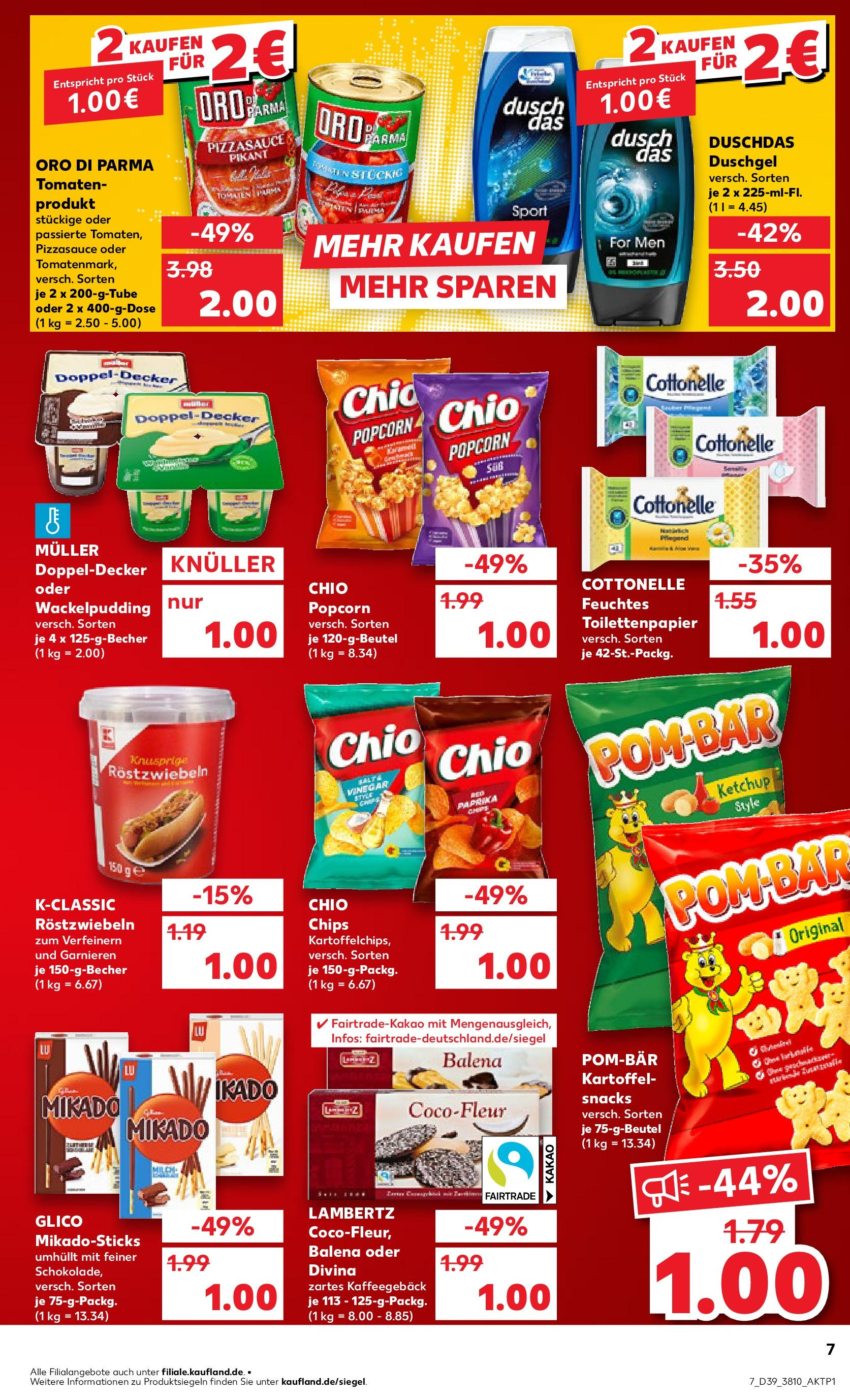 Prospekt Kaufland ab 25.09.2025 » Angebote Online zum Blättern | Seite: 7 | Produkte: Tomaten, Oro di parma, Toilettenpapier, Feuchtes Toilettenpapier