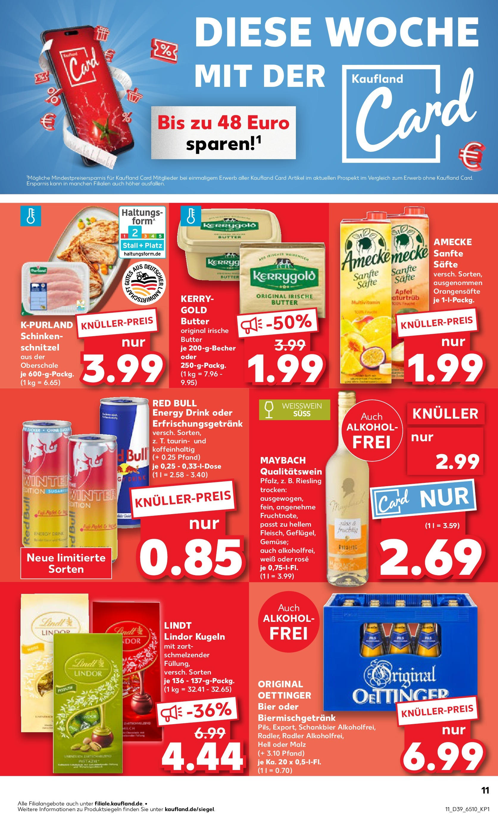 Prospekt Kaufland ab 25.09.2025 » Angebote Online zum Blättern | Seite: 11 | Produkte: Butter, Weißwein, Äpfel, Schinken