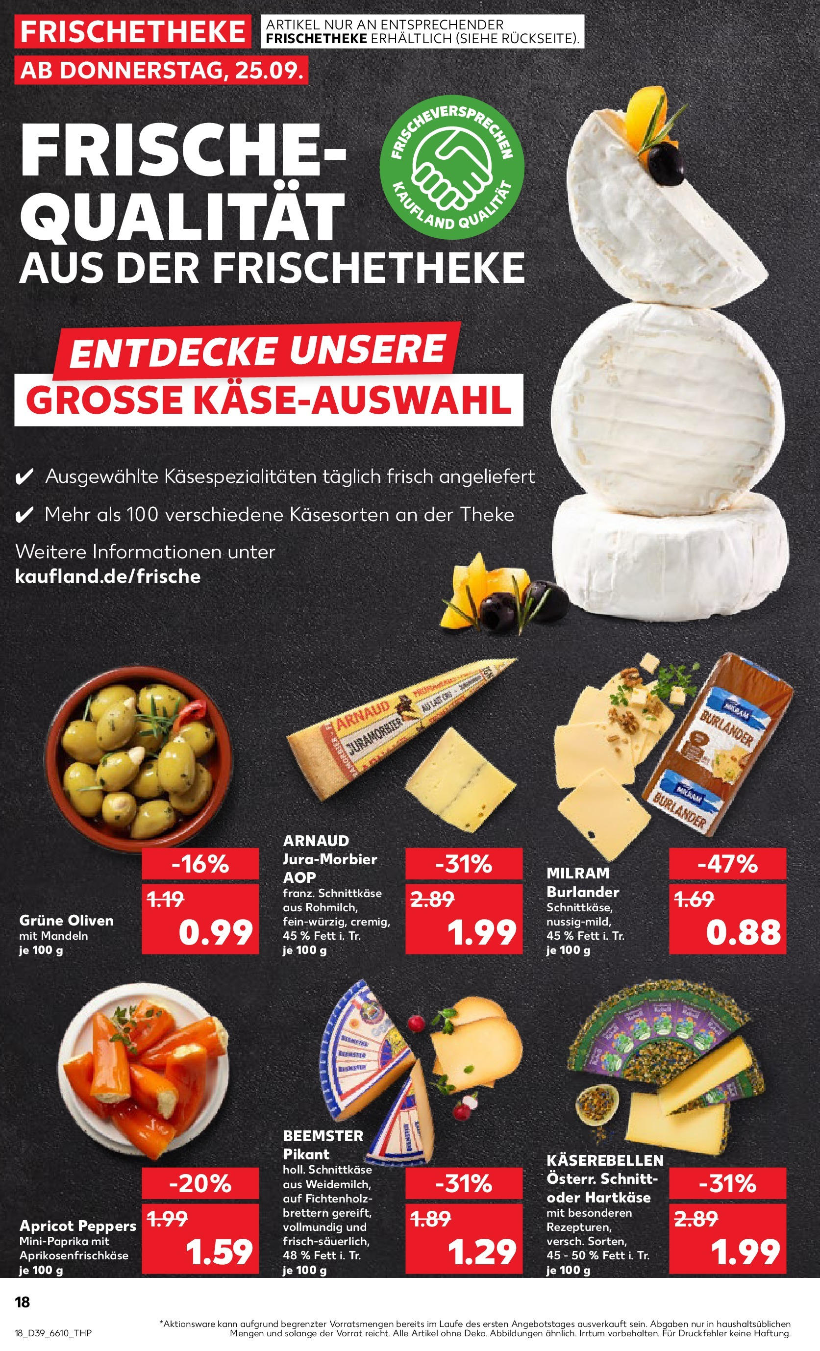 Prospekt Kaufland ab 25.09.2025 » Angebote Online zum Blättern | Seite: 18 | Produkte: Theke, Mandeln, Milram