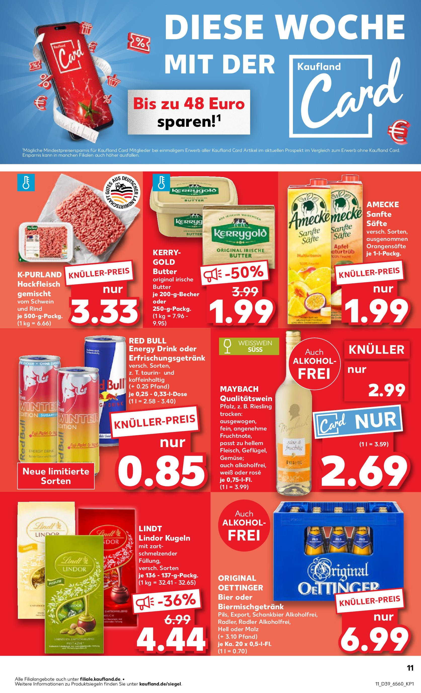 Prospekt Kaufland ab 25.09.2025 » Angebote Online zum Blättern | Seite: 11 | Produkte: Red bull, Butter, Weißwein, Radler