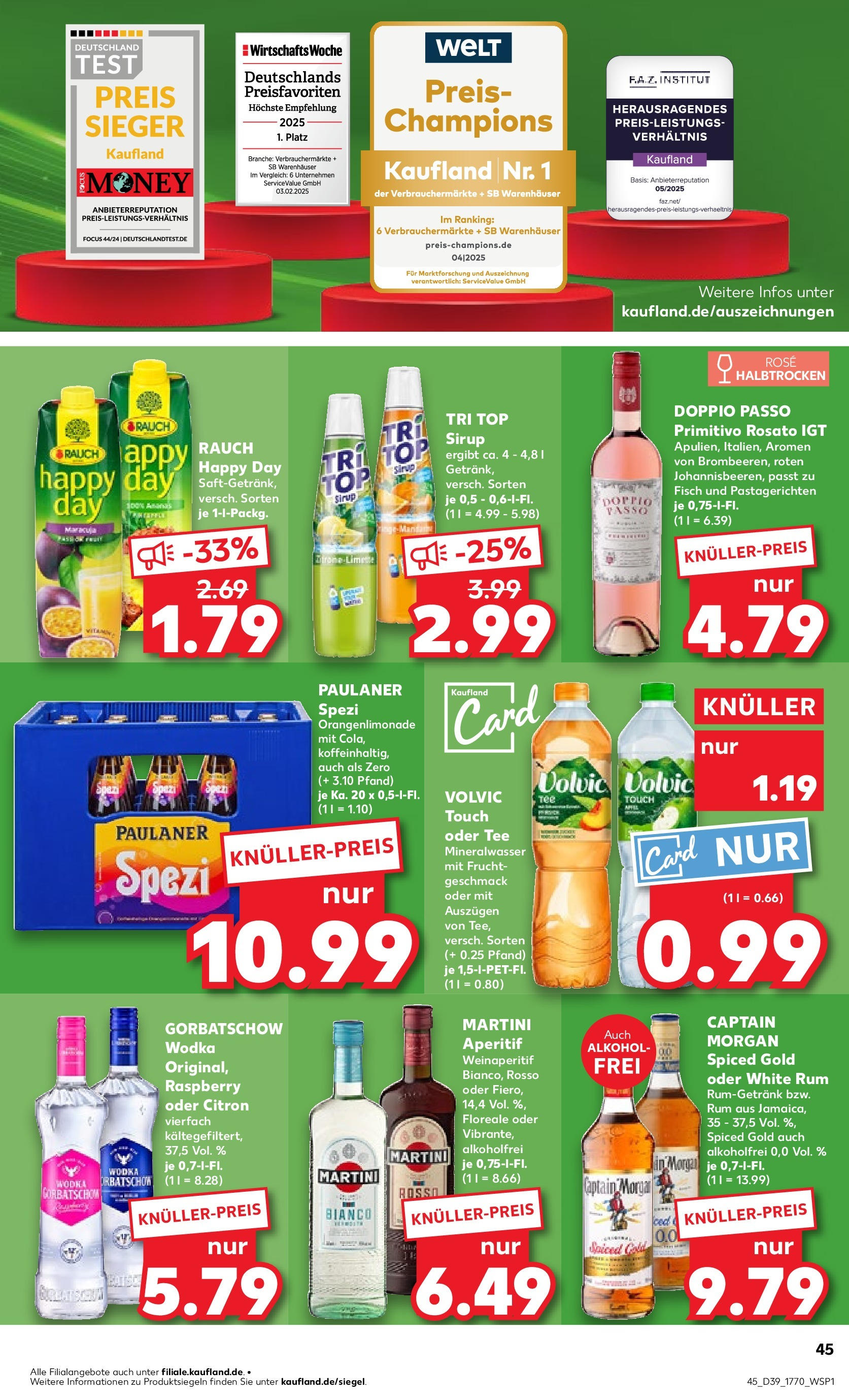 Prospekt Kaufland ab 25.09.2025 » Angebote Online zum Blättern | Seite: 49 | Produkte: Mineralwasser, Doppio Passo, Vodka, Paulaner