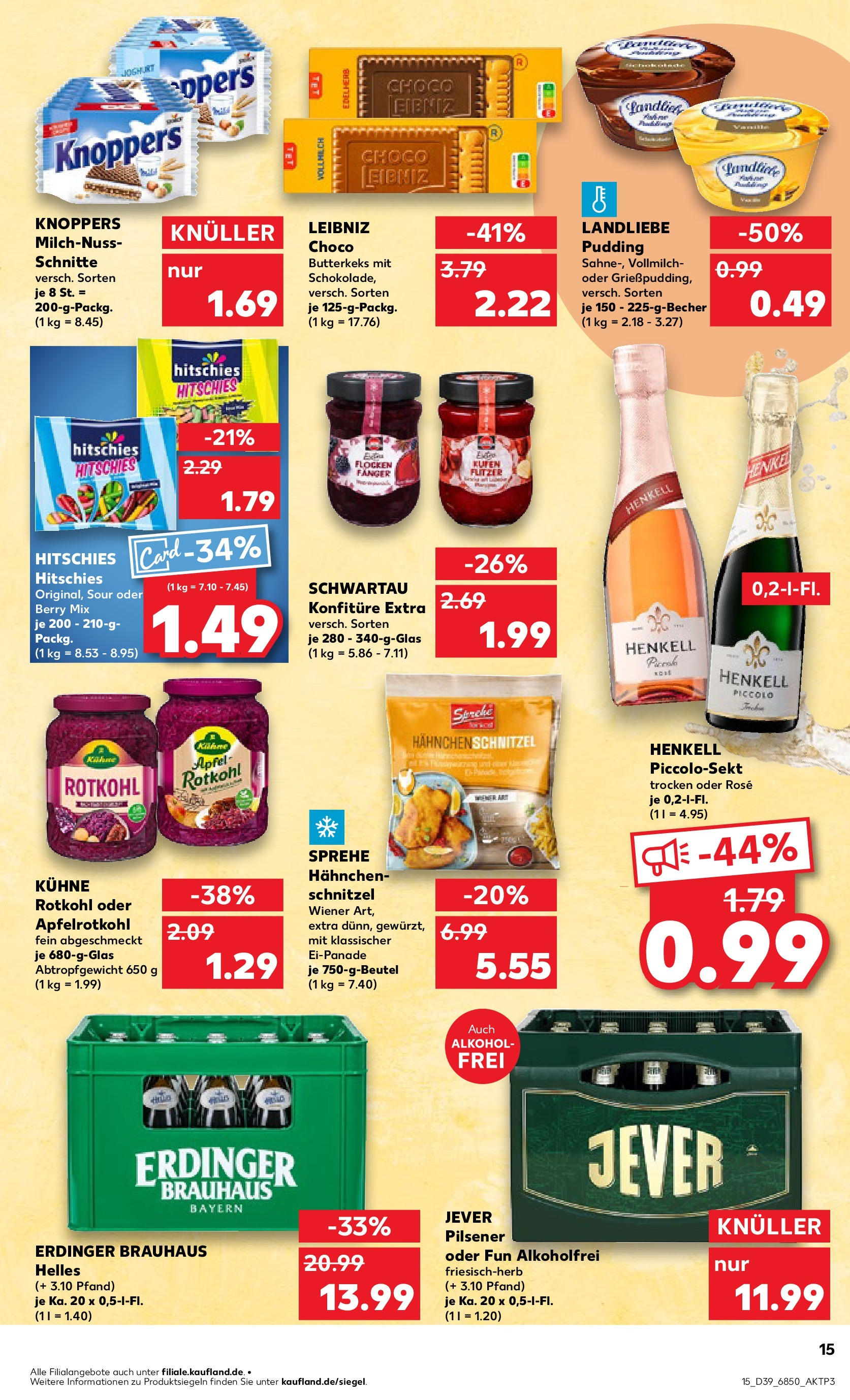 Prospekt Kaufland ab 25.09.2025 » Angebote Online zum Blättern | Seite: 15 | Produkte: Äpfel, Schnitzel, Jever, Knoppers