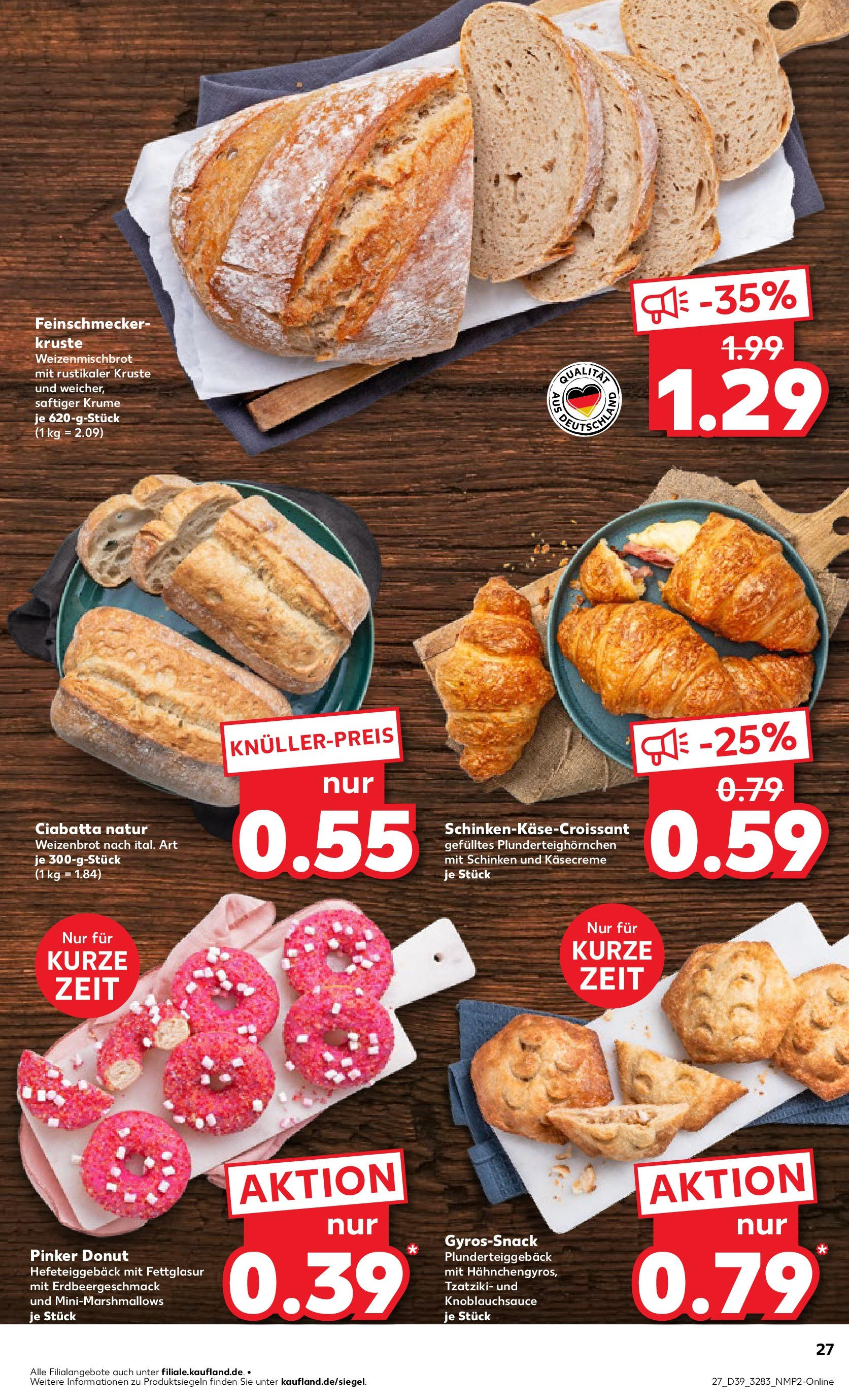 Prospekt Kaufland ab 25.09.2025 » Angebote Online zum Blättern | Seite: 27 | Produkte: Croissant, Schinken
