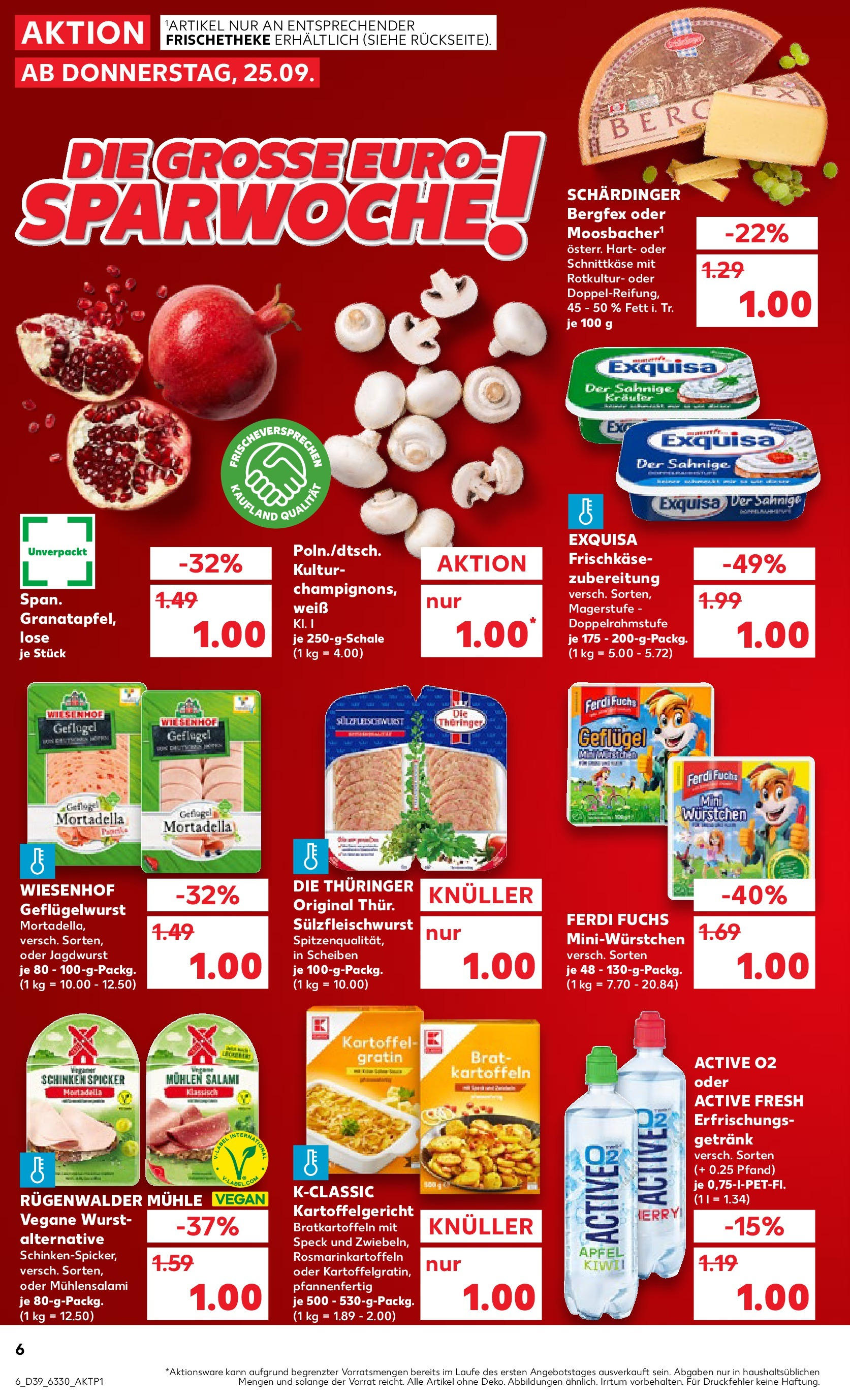 Prospekt Kaufland ab 25.09.2025 » Angebote Online zum Blättern | Seite: 6 | Produkte: Mühle, Exquisa, Wurst, Schinken