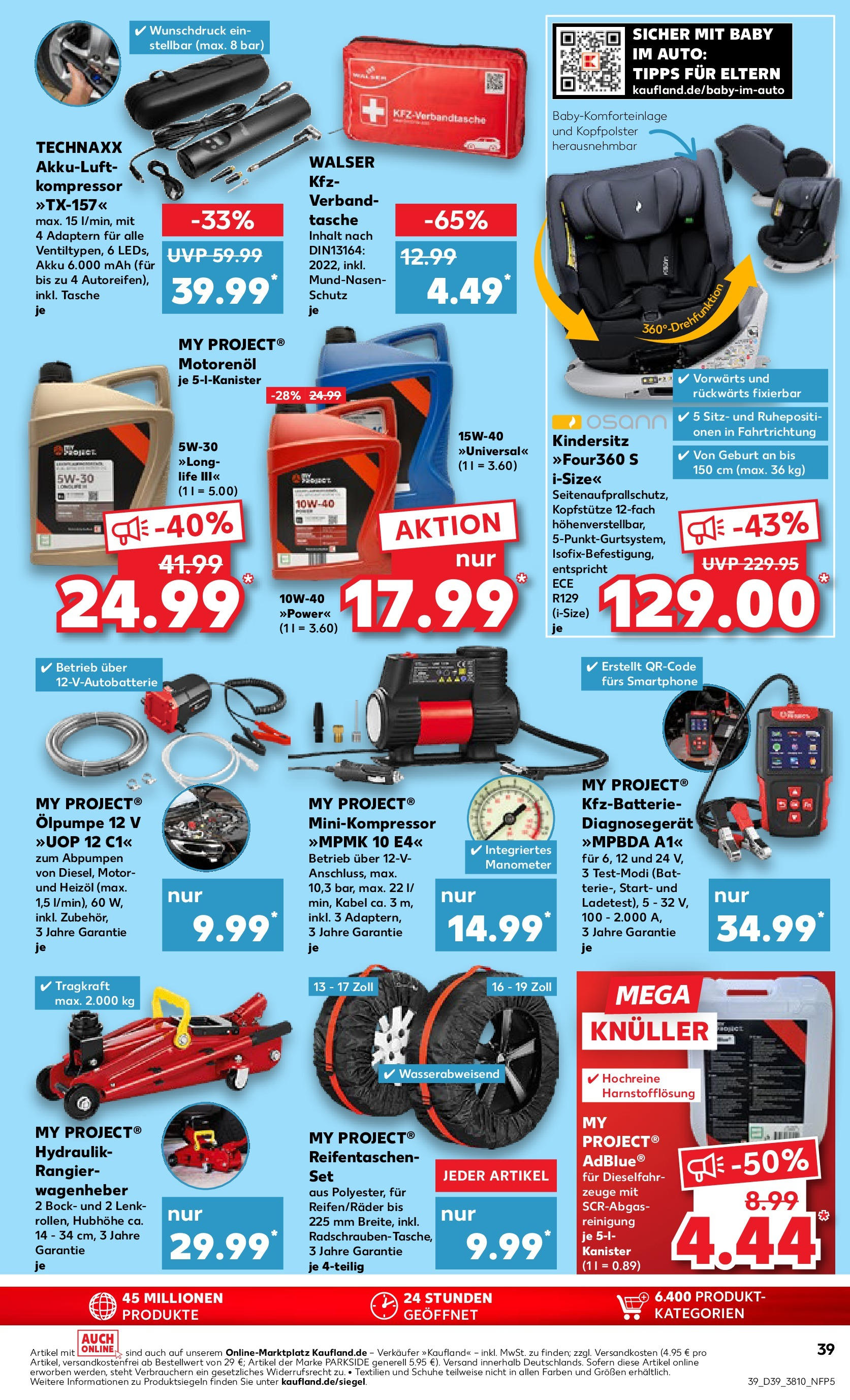 Prospekt Kaufland ab 25.09.2025 » Angebote Online zum Blättern | Seite: 39 | Produkte: Kabel, Tasche, Manometer, Kopfpolster