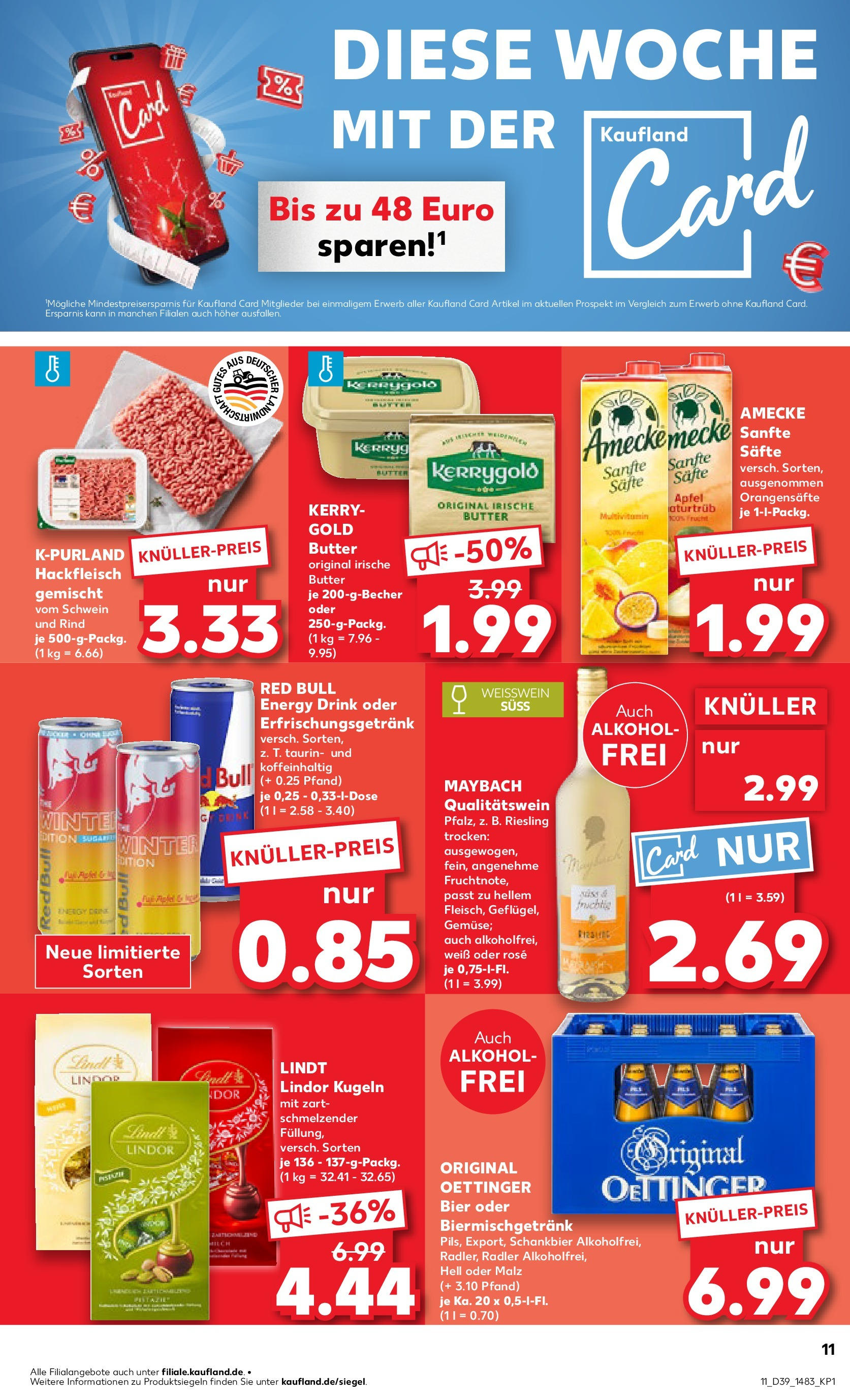 Prospekt Kaufland ab 25.09.2025 » Angebote Online zum Blättern | Seite: 11 | Produkte: Energy, Butter, Bier, Äpfel