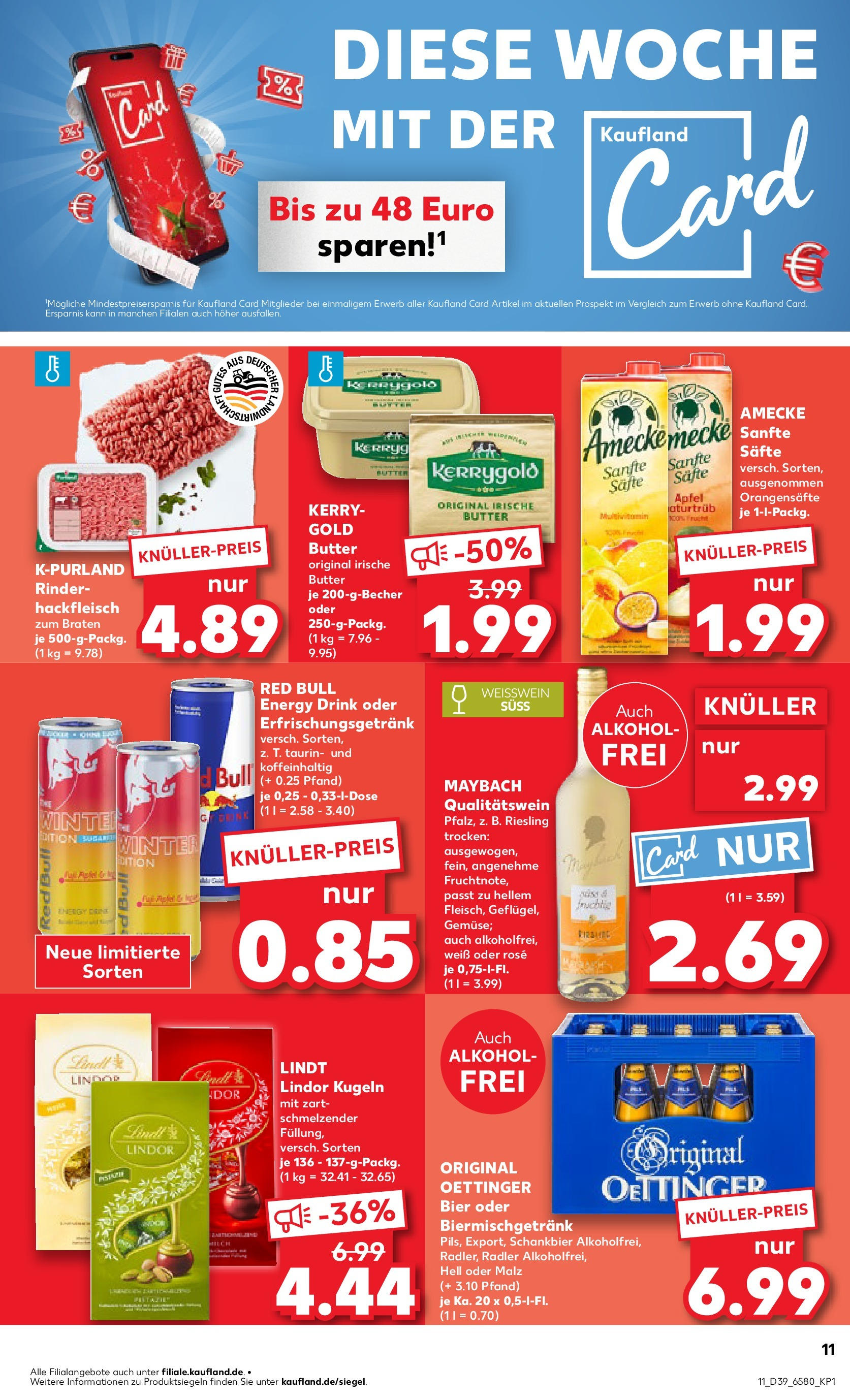 Prospekt Kaufland ab 25.09.2025 » Angebote Online zum Blättern | Seite: 11 | Produkte: Red bull, Milch, Energy, Bier