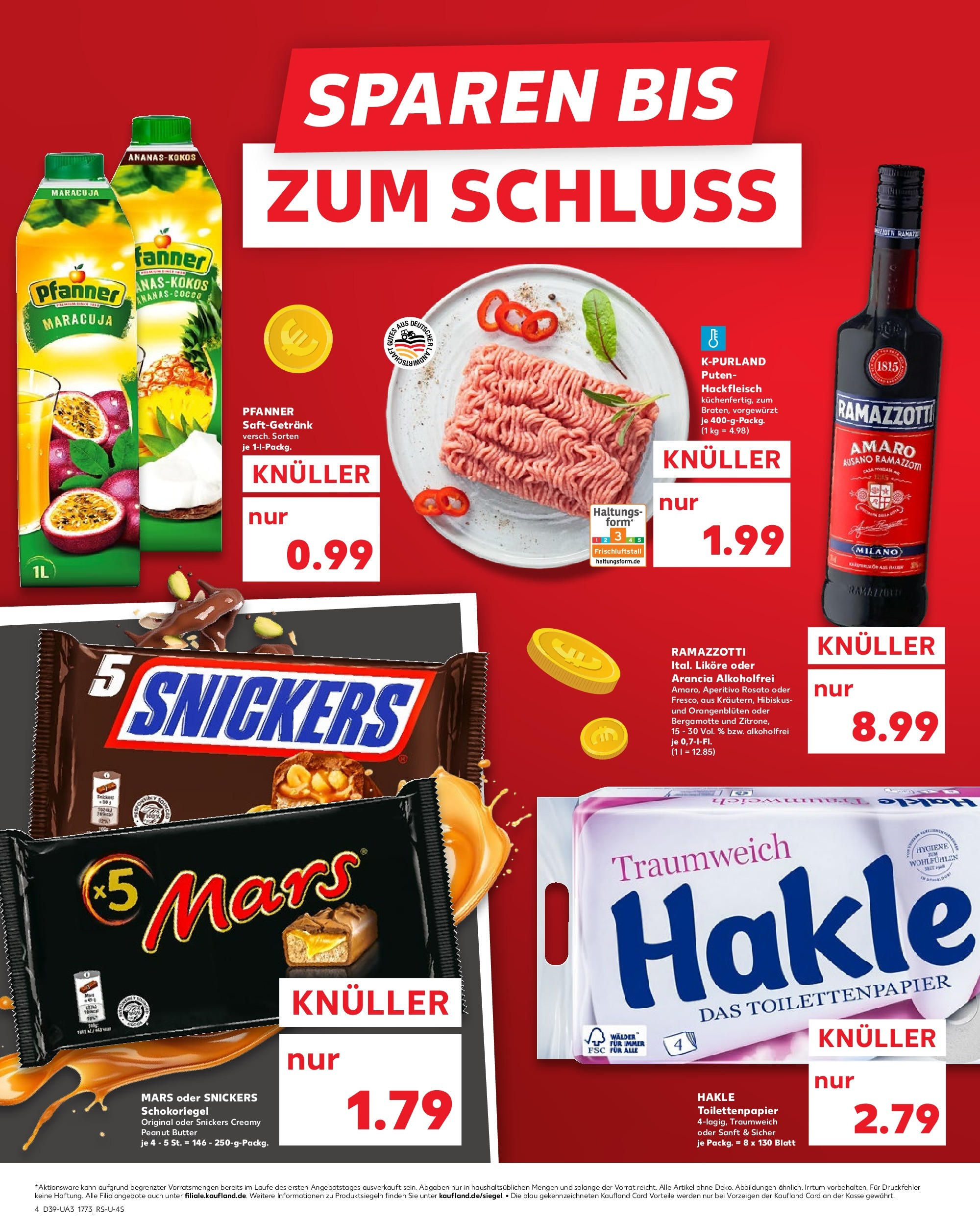 Prospekt Kaufland ab 25.09.2025 » Angebote Online zum Blättern | Seite: 4 | Produkte: Butter, Snickers, Ramazzotti, Toilettenpapier