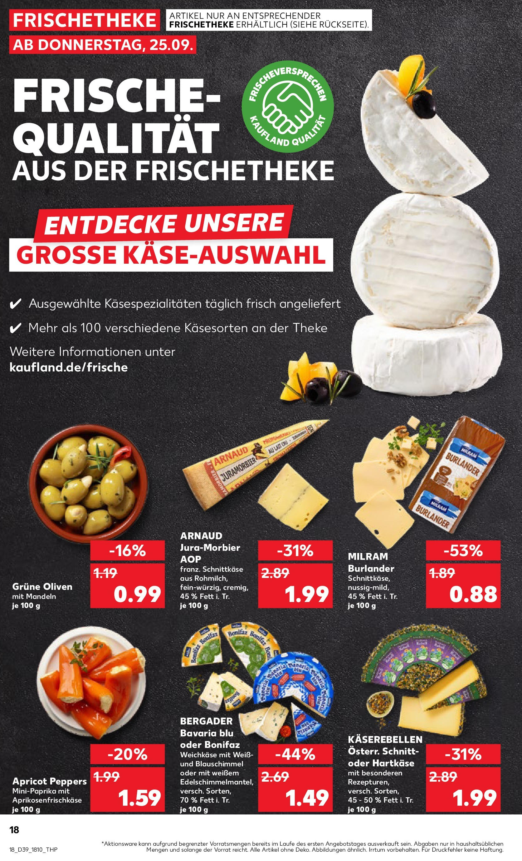 Prospekt Kaufland ab 25.09.2025 » Angebote Online zum Blättern | Seite: 18 | Produkte: Theke, Mandeln, Milram