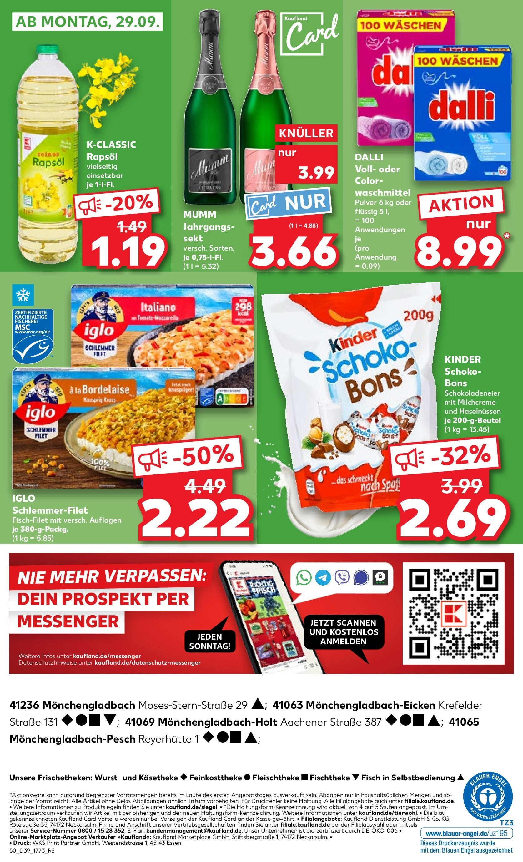 Prospekt Kaufland ab 25.09.2025 » Angebote Online zum Blättern | Seite: 54 | Produkte: Rapsöl, Sekt, Waschmittel, Wurst