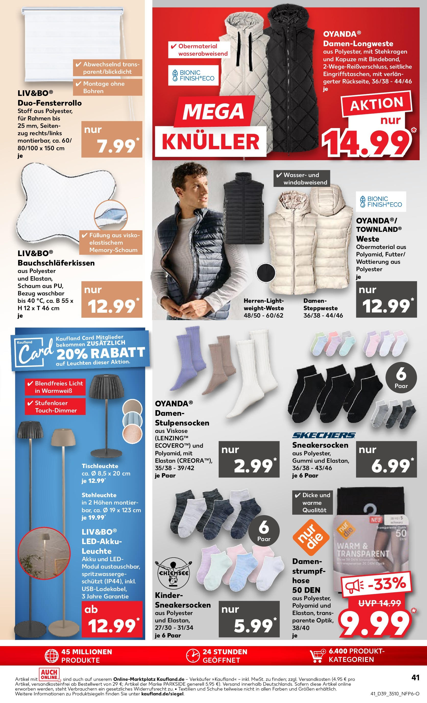 Prospekt Kaufland ab 25.09.2025 » Angebote Online zum Blättern | Seite: 41 | Produkte: Steppweste, Wasser, Weste, Hose