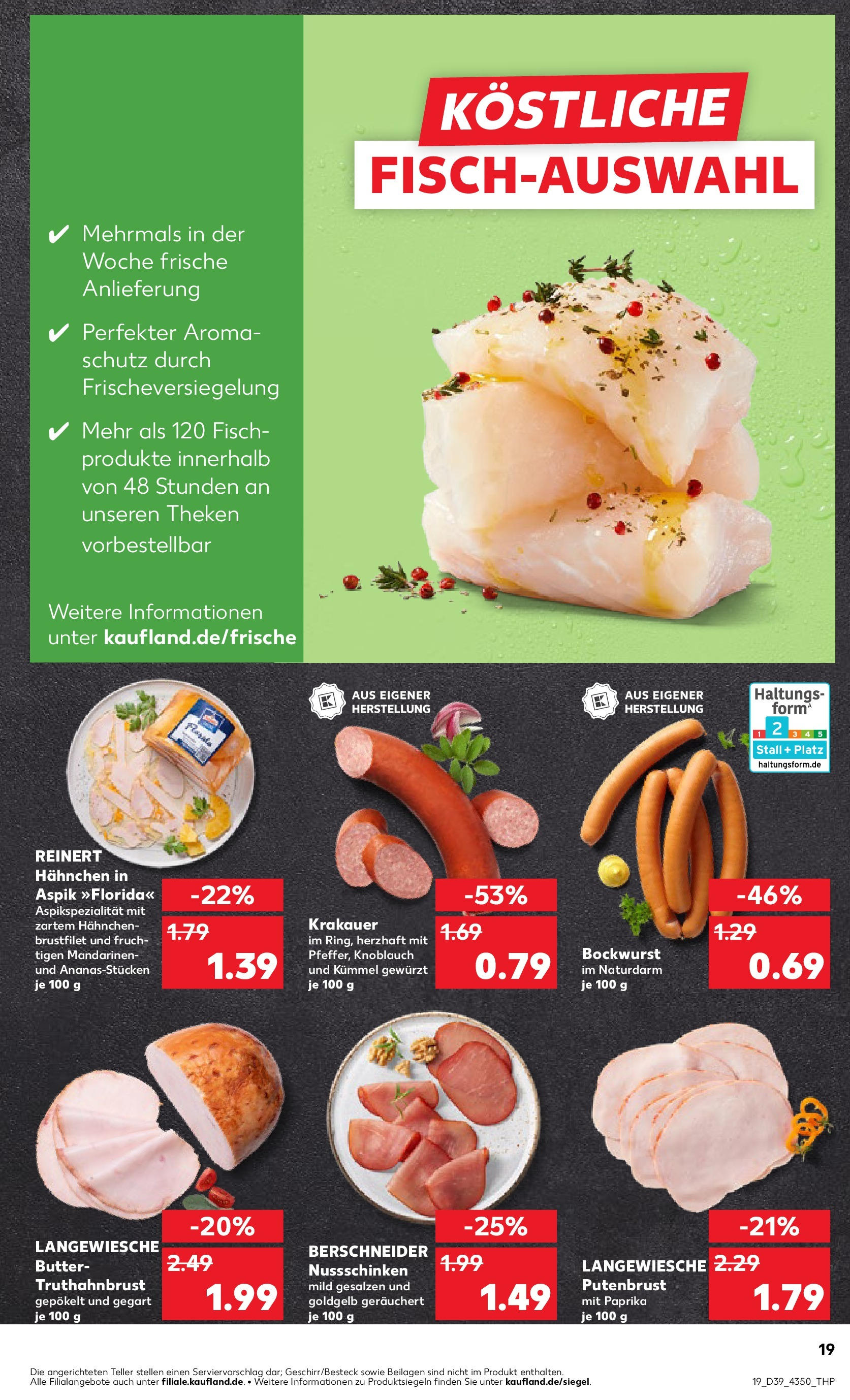 Prospekt Kaufland ab 25.09.2025 » Angebote Online zum Blättern | Seite: 19 | Produkte: Hahnchen, Butter, Fisch, Knoblauch
