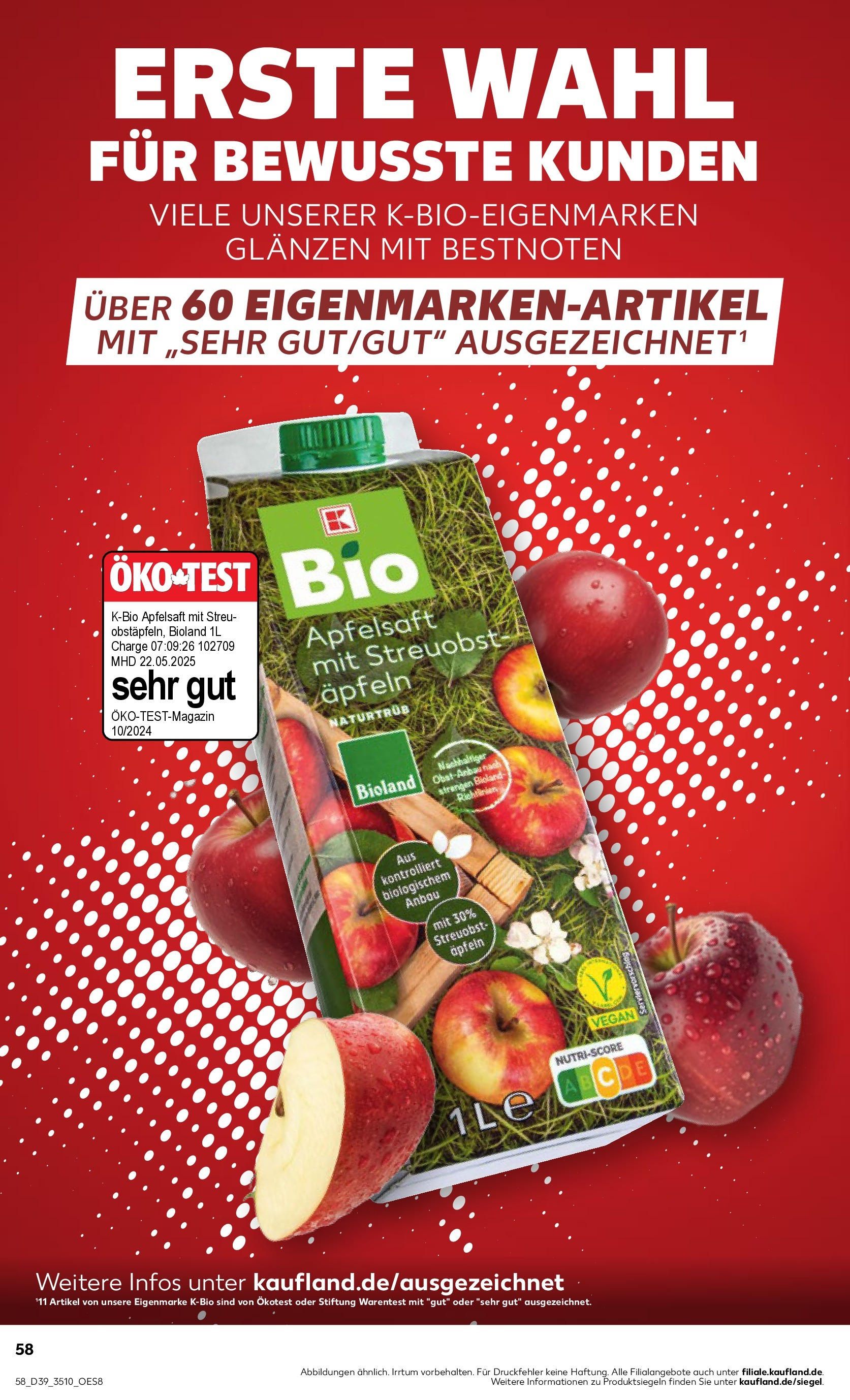Prospekt Kaufland ab 25.09.2025 » Angebote Online zum Blättern | Seite: 58 | Produkte: Apfelsaft, Apple