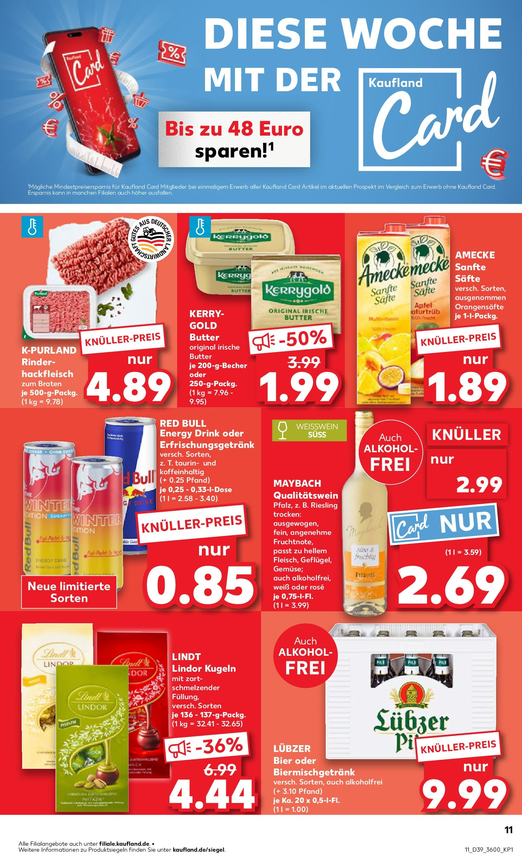 Prospekt Kaufland ab 25.09.2025 » Angebote Online zum Blättern | Seite: 11 | Produkte: Milch, Energy, Äpfel, Hackfleisch