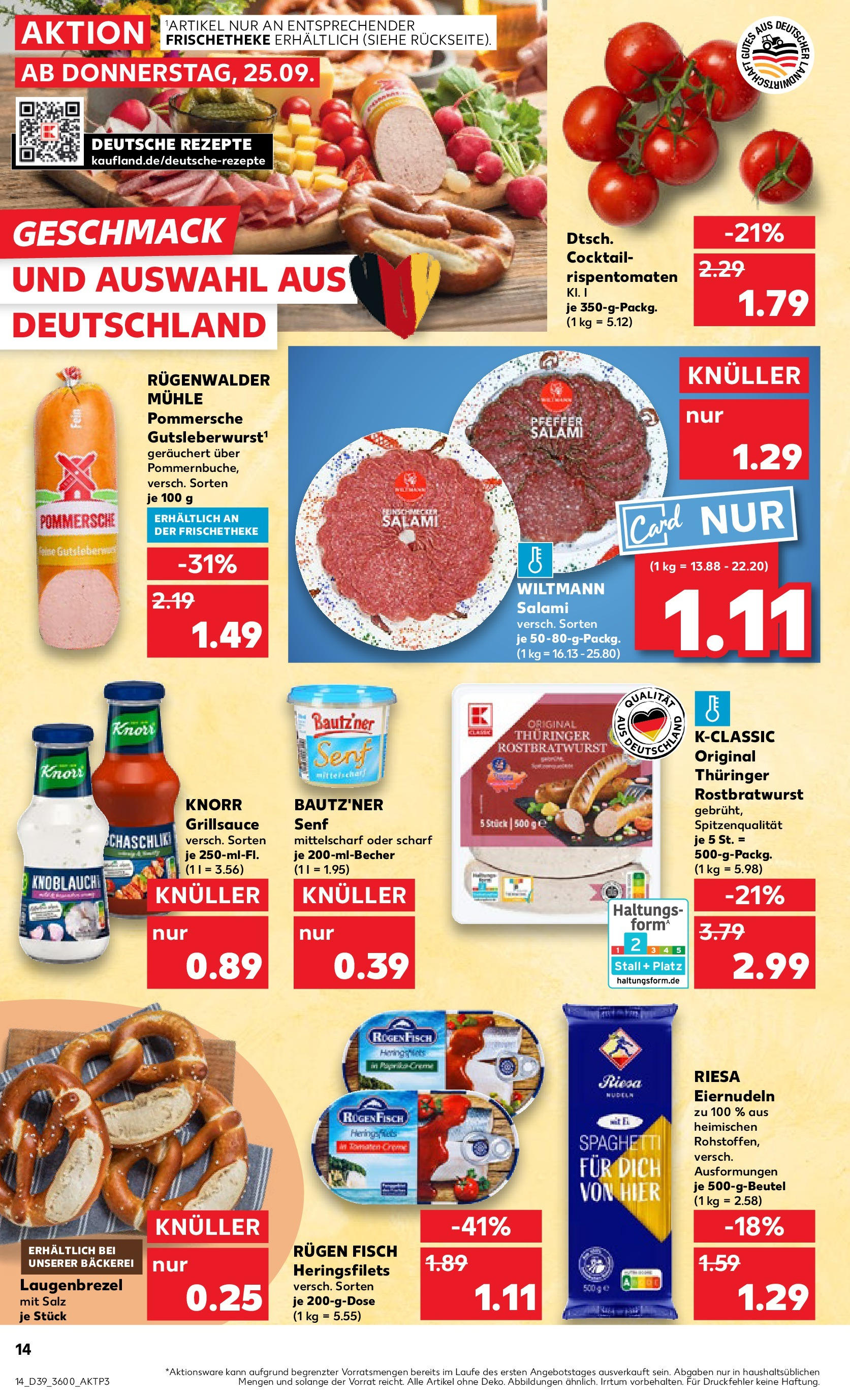 Prospekt Kaufland ab 25.09.2025 » Angebote Online zum Blättern | Seite: 14 | Produkte: Grill, Mühle, Bäckerei, Creme