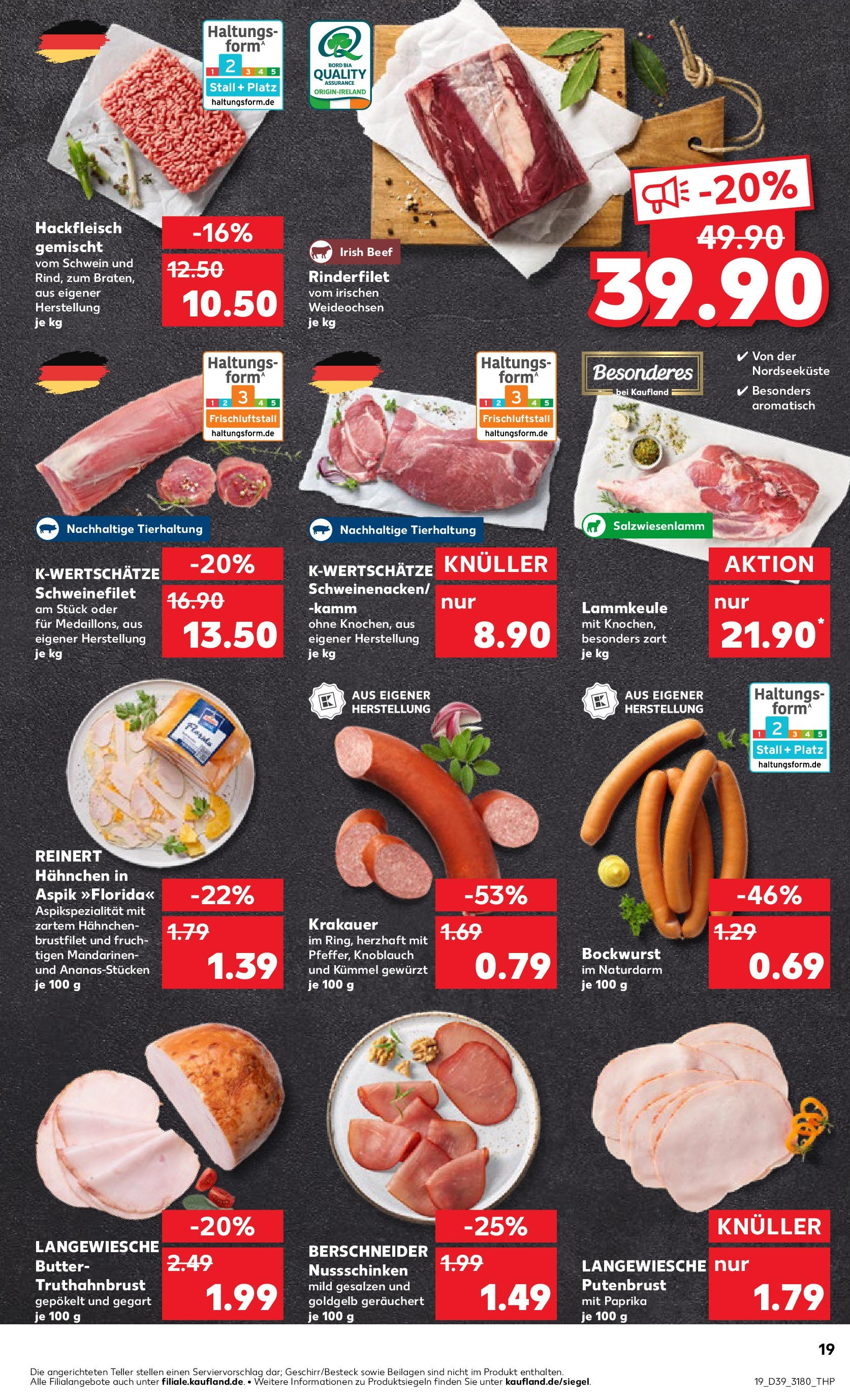Prospekt Kaufland ab 25.09.2025 » Angebote Online zum Blättern | Seite: 19 | Produkte: Bockwurst, Rinderfilet, Schweinefilet, Knoblauch