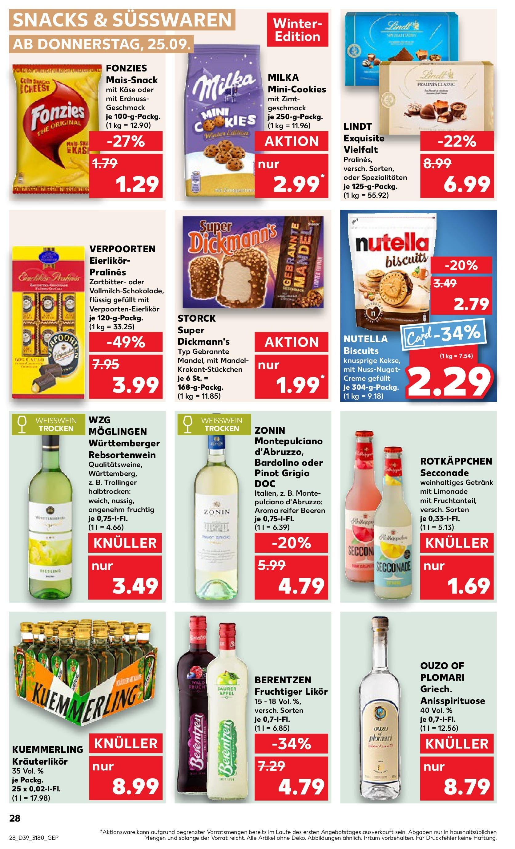 Prospekt Kaufland ab 25.09.2025 » Angebote Online zum Blättern | Seite: 28 | Produkte: Käse, Äpfel, Kuemmerling, Lindt