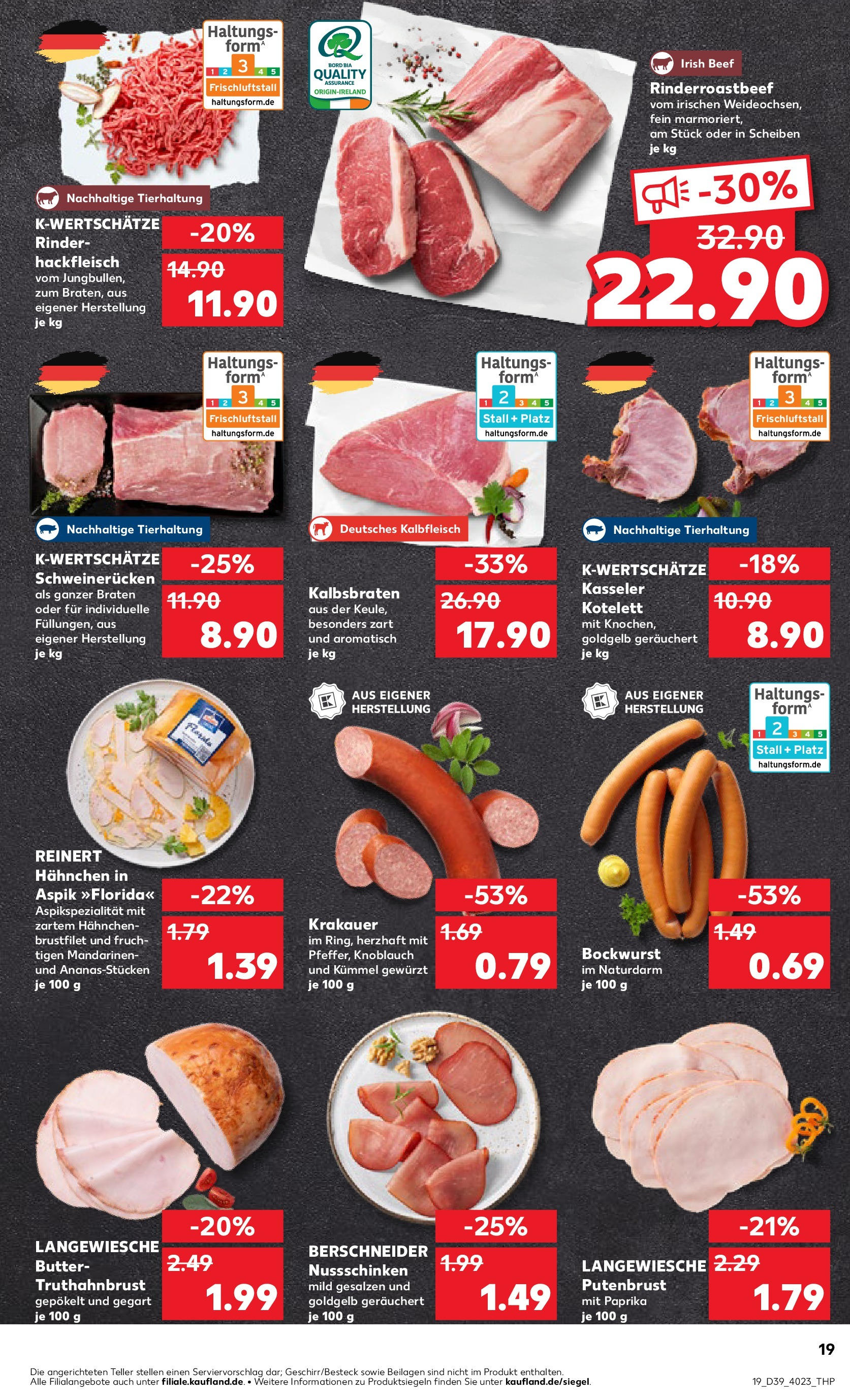 Prospekt Kaufland ab 25.09.2025 » Angebote Online zum Blättern | Seite: 19 | Produkte: Bockwurst, Hahnchen, Knoblauch, Hackfleisch