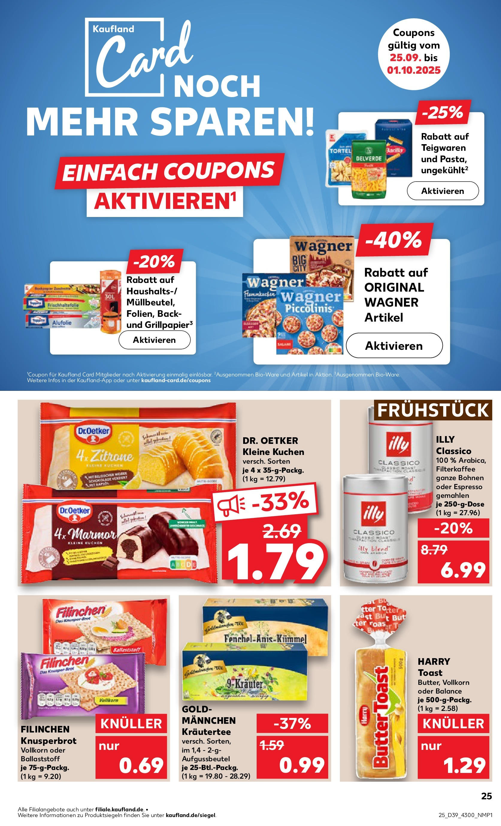 Prospekt Kaufland ab 25.09.2025 » Angebote Online zum Blättern | Seite: 25 | Produkte: Butter, Toast, Piccolinis, Kuchen