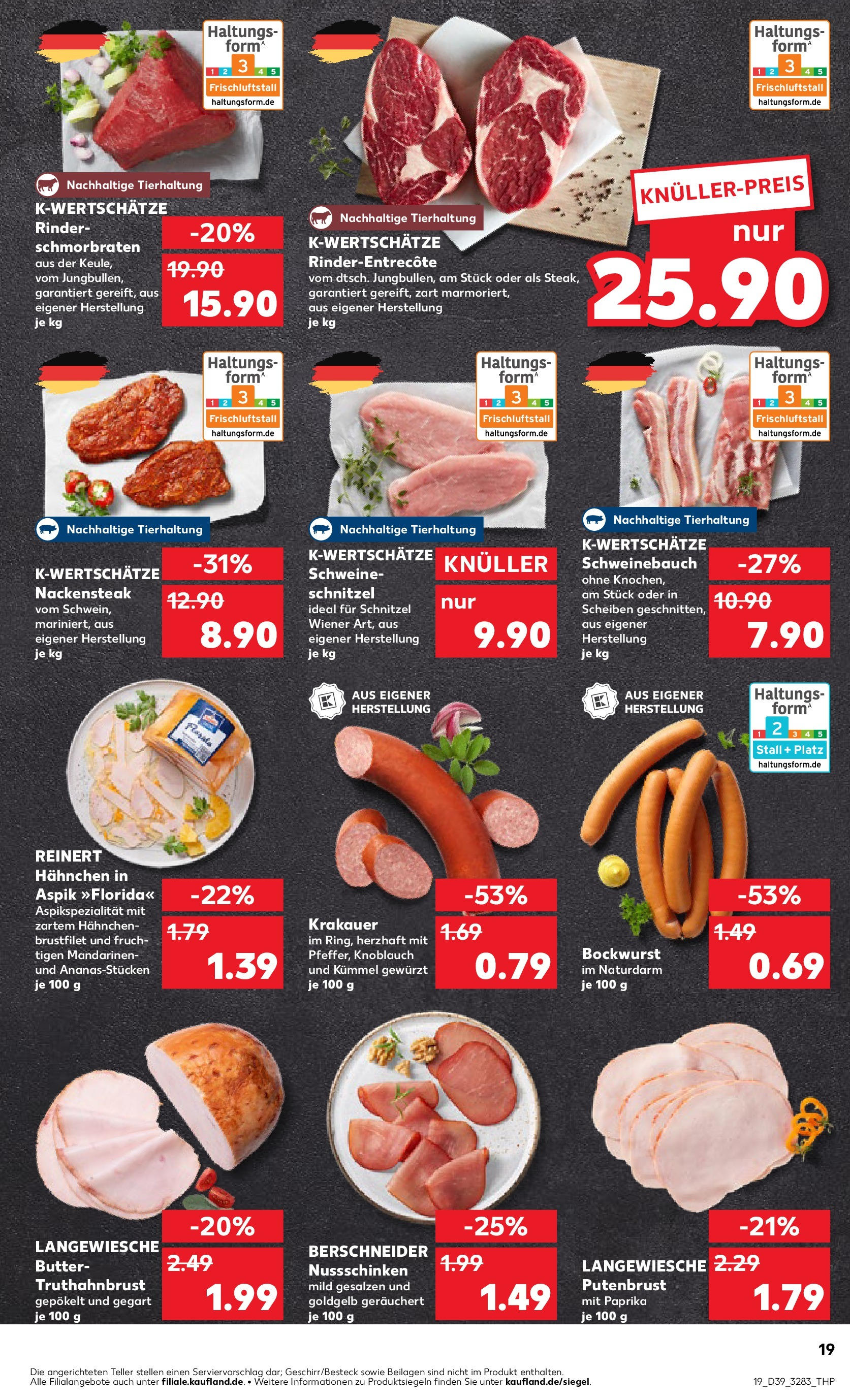 Prospekt Kaufland ab 25.09.2025 » Angebote Online zum Blättern | Seite: 19 | Produkte: Schweinebauch, Mandarinen, Schnitzel, Paprika