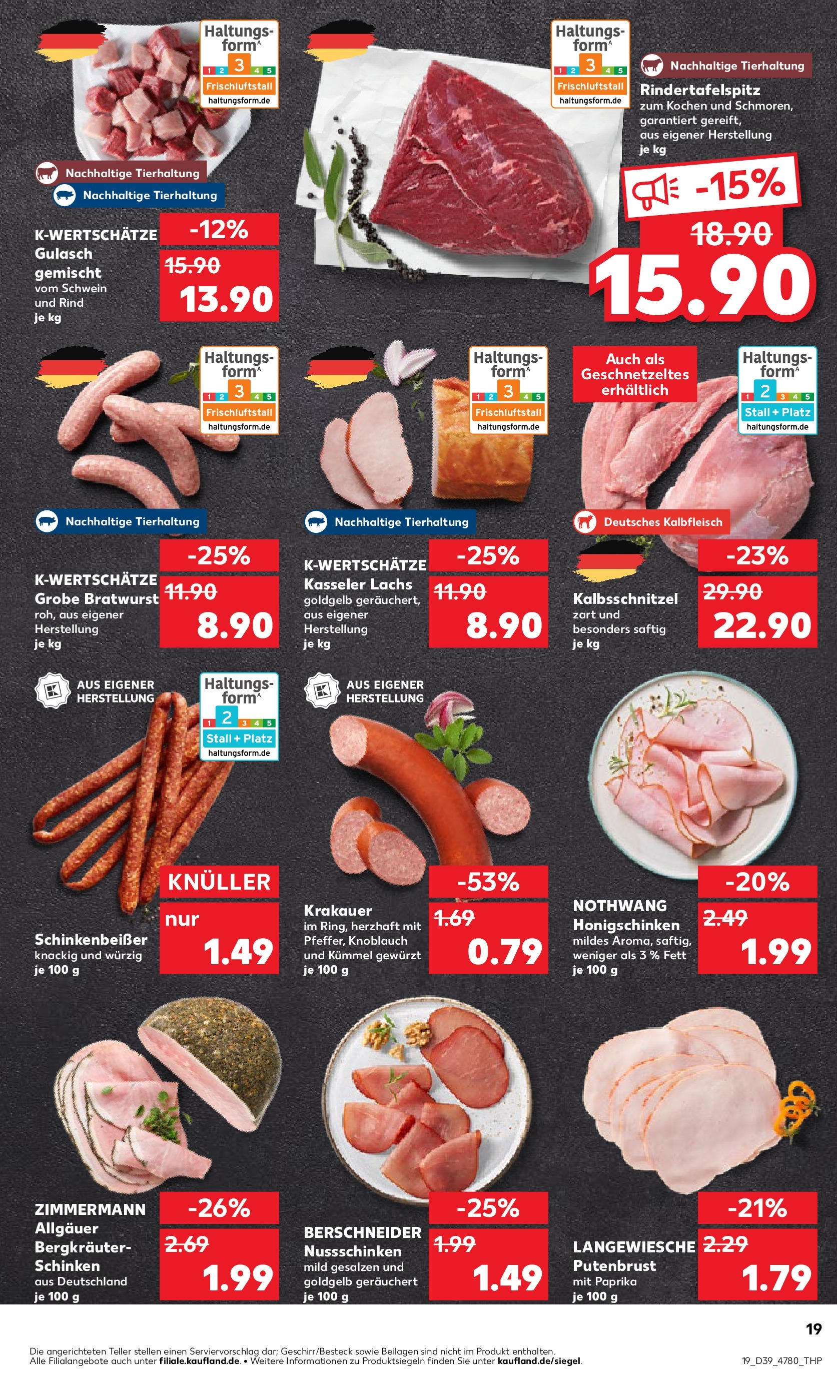 Prospekt Kaufland ab 25.09.2025 » Angebote Online zum Blättern | Seite: 19 | Produkte: Bratwurst, Paprika, Knoblauch, Schinken