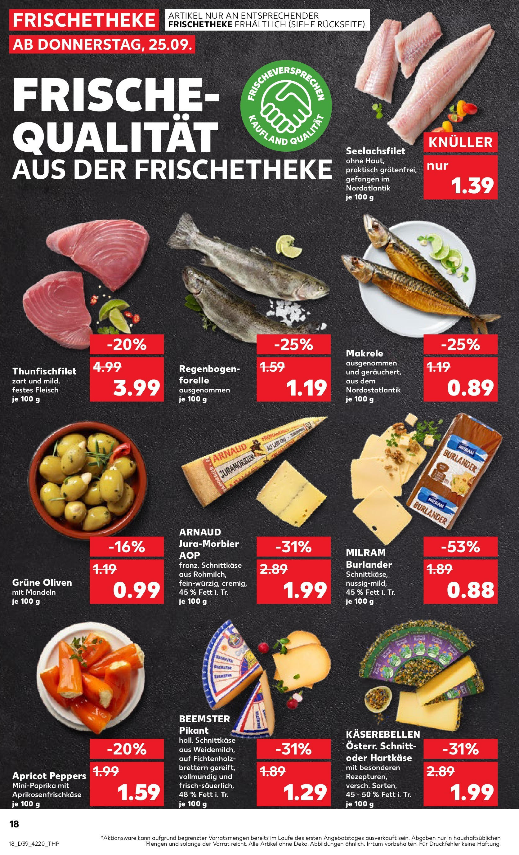 Prospekt Kaufland ab 25.09.2025 » Angebote Online zum Blättern | Seite: 18 | Produkte: Mandeln, Milram, Fleisch