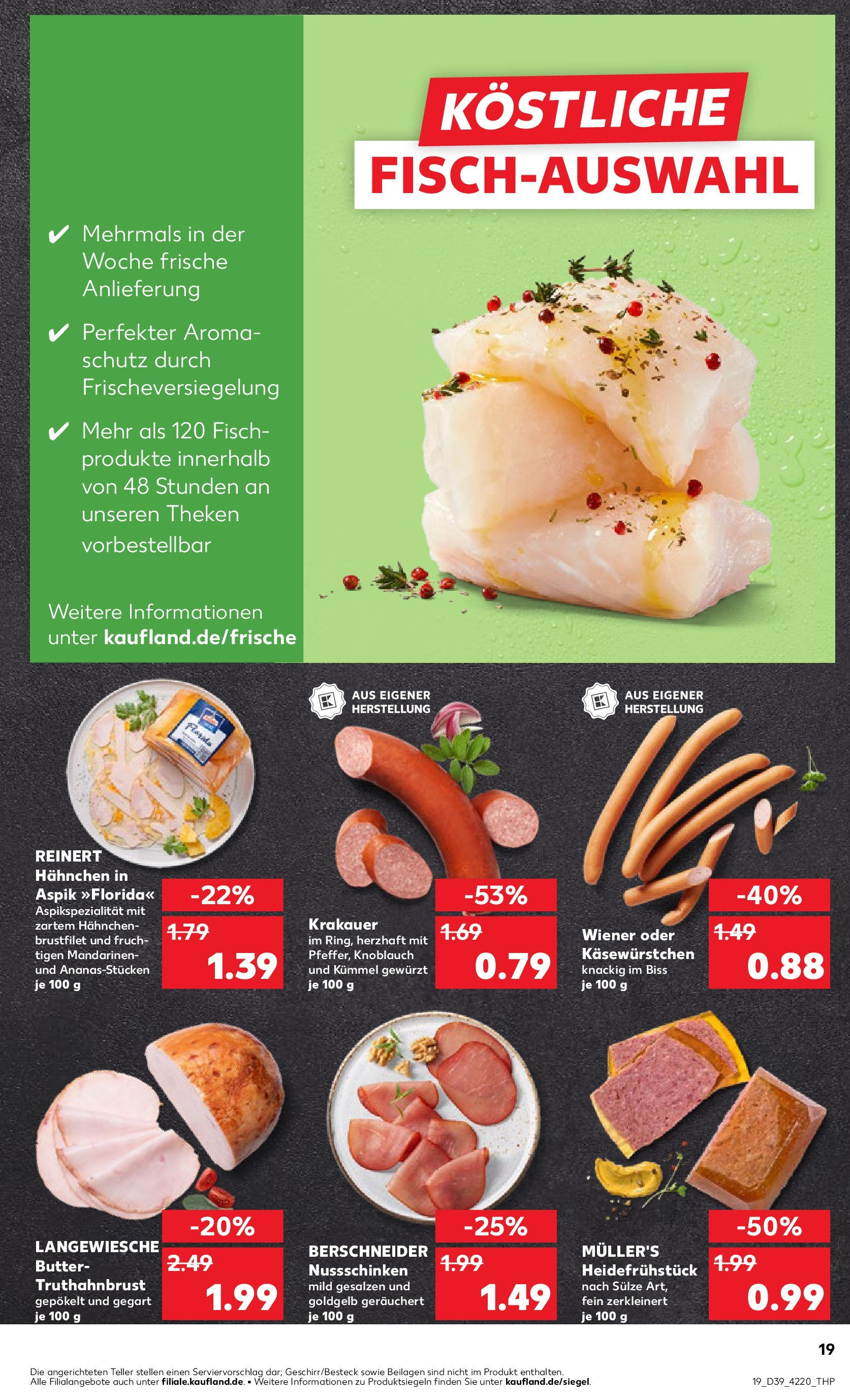 Prospekt Kaufland ab 25.09.2025 » Angebote Online zum Blättern | Seite: 19 | Produkte: Hahnchen, Mandarinen, Fisch, Knoblauch