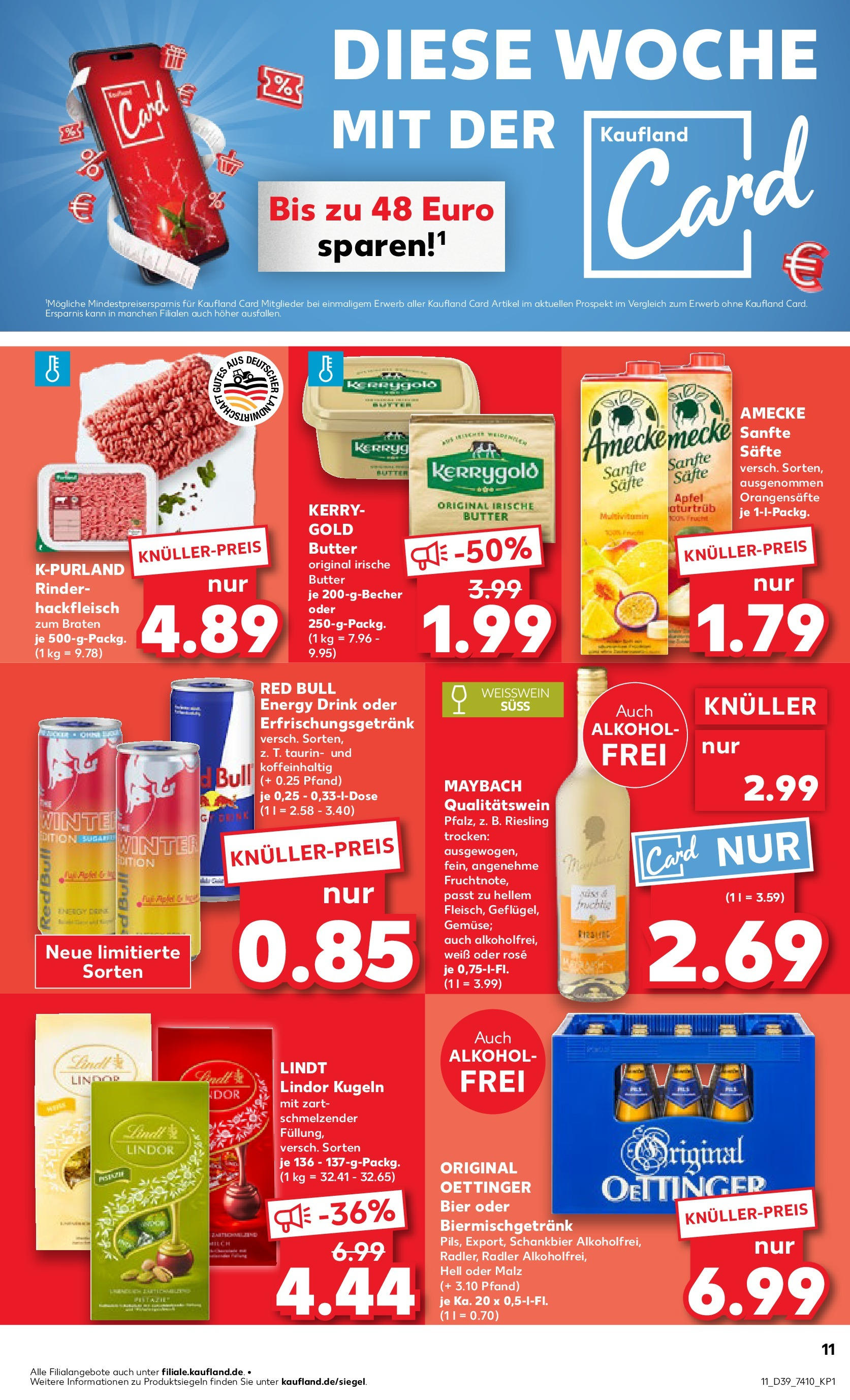 Prospekt Kaufland ab 25.09.2025 » Angebote Online zum Blättern | Seite: 11 | Produkte: Red bull, Energy, Äpfel, Lindt