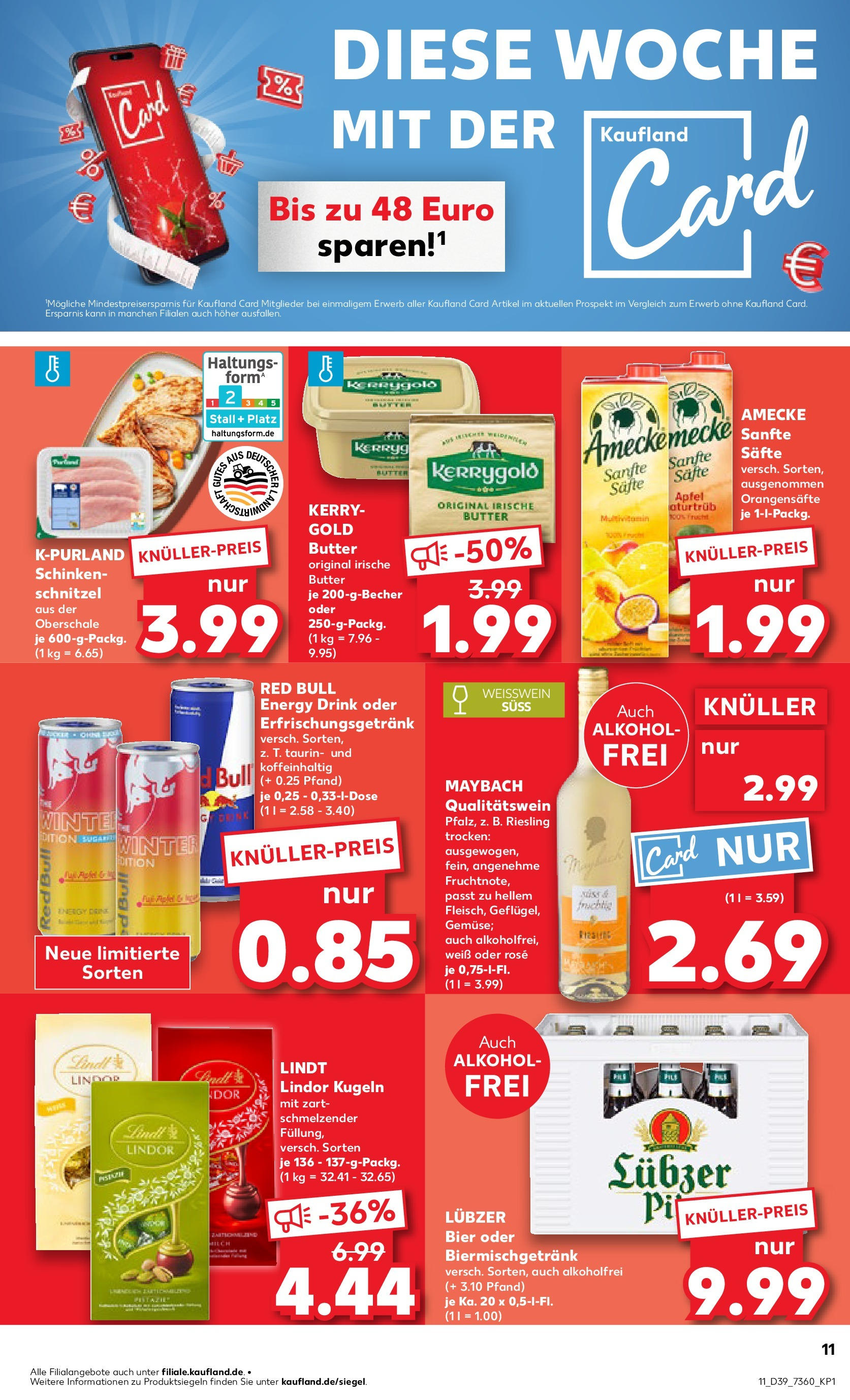 Prospekt Kaufland ab 25.09.2025 » Angebote Online zum Blättern | Seite: 11 | Produkte: Milch, Äpfel, Schnitzel, Lindt
