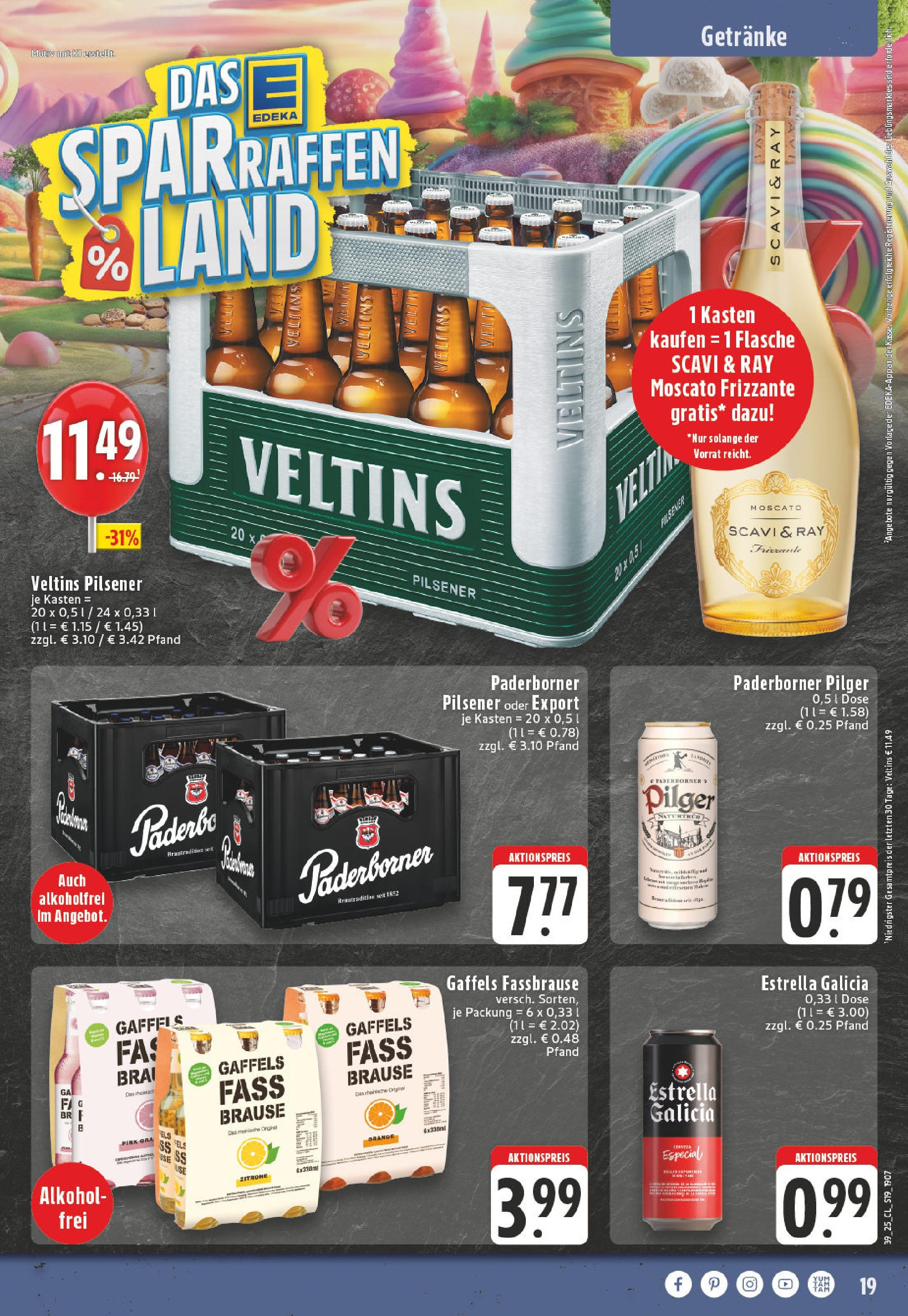 Edeka prospekt Paderborn	 (ab 21.09.2025) » Angebote Online | Seite: 19 | Produkte: Zitrone, Fassbrause, Veltins
