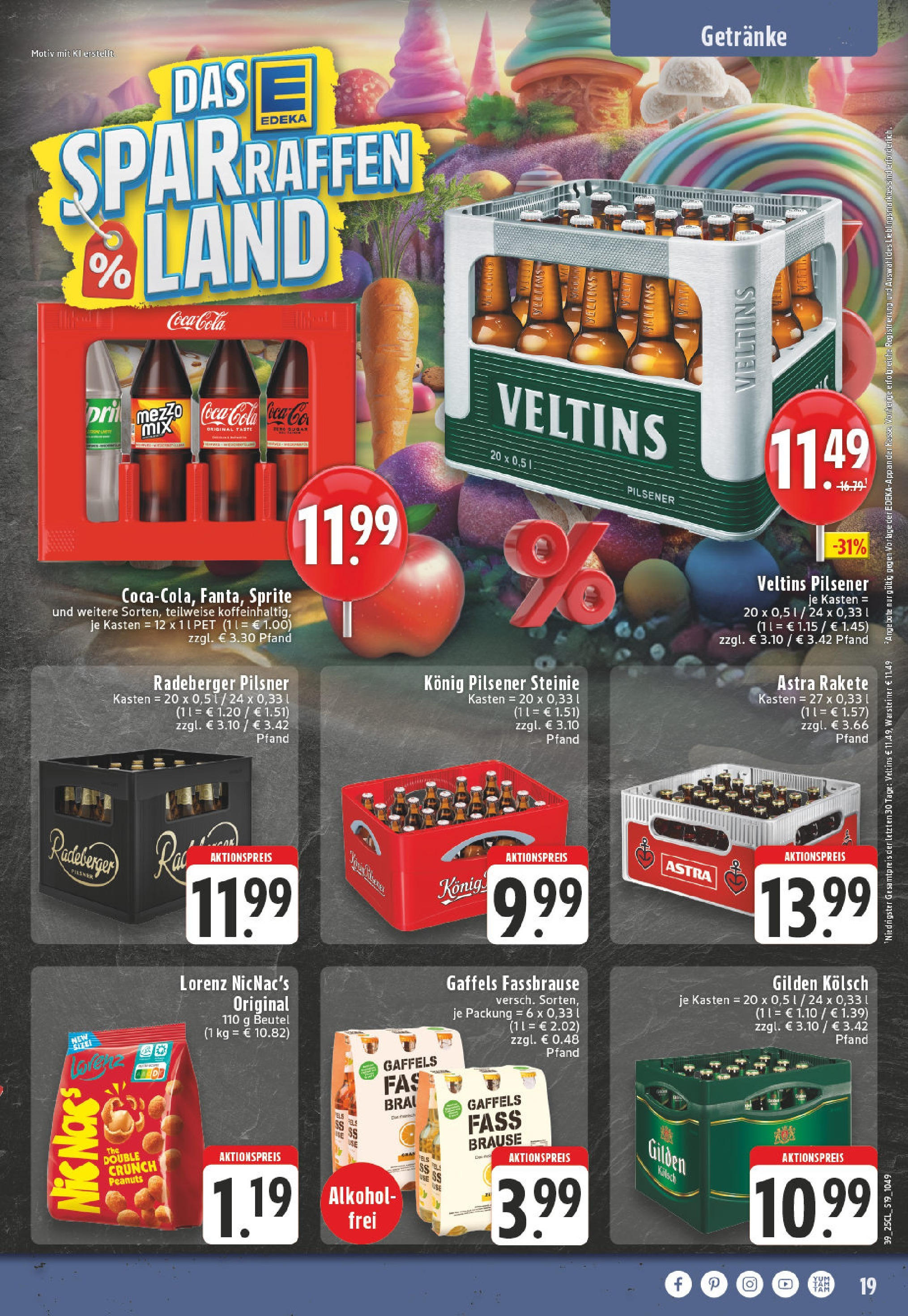 Edeka prospekt Kempenich (ab 21.09.2025) » Angebote Online | Seite: 19 | Produkte: Sprite, Cola, Warsteiner, Fassbrause Edeka prospekt Kempenich (ab 21.09.2025) » Angebote Online | Seite: 19 | Produkte: Sprite, Cola, Warsteiner, Fassbrause