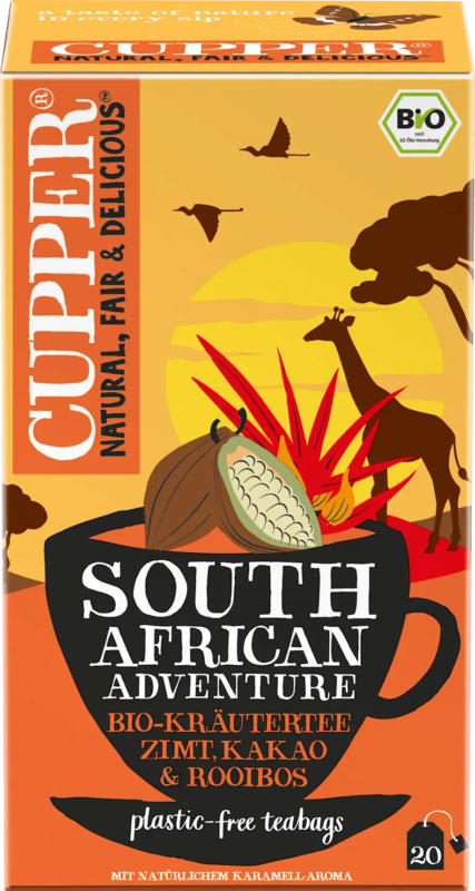 Cupper Kräutertee "South African Adventure" mit Zimt, Kakao & Rooibos (20 Beutel)