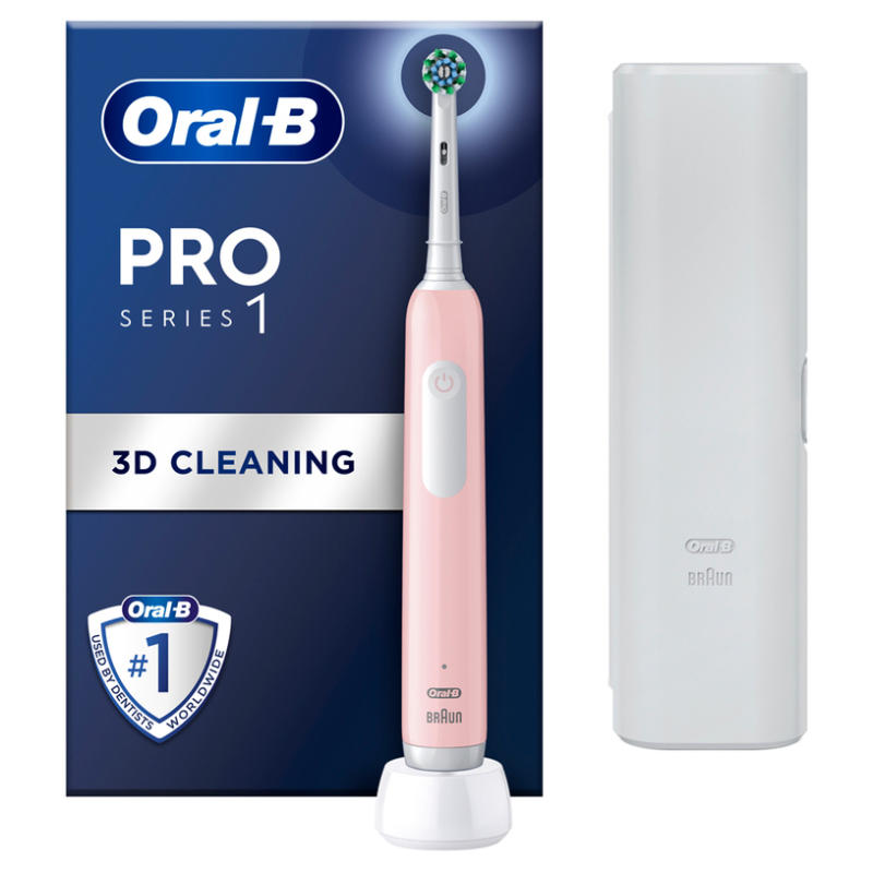 Електрическа четка за зъби ORAL B PRO 1 PINK+TC 6/8/6