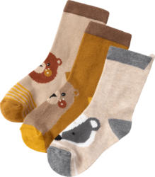 ALANA Socken mit Waldtier-Motiv, braun + beige + grau, Gr. 23/26