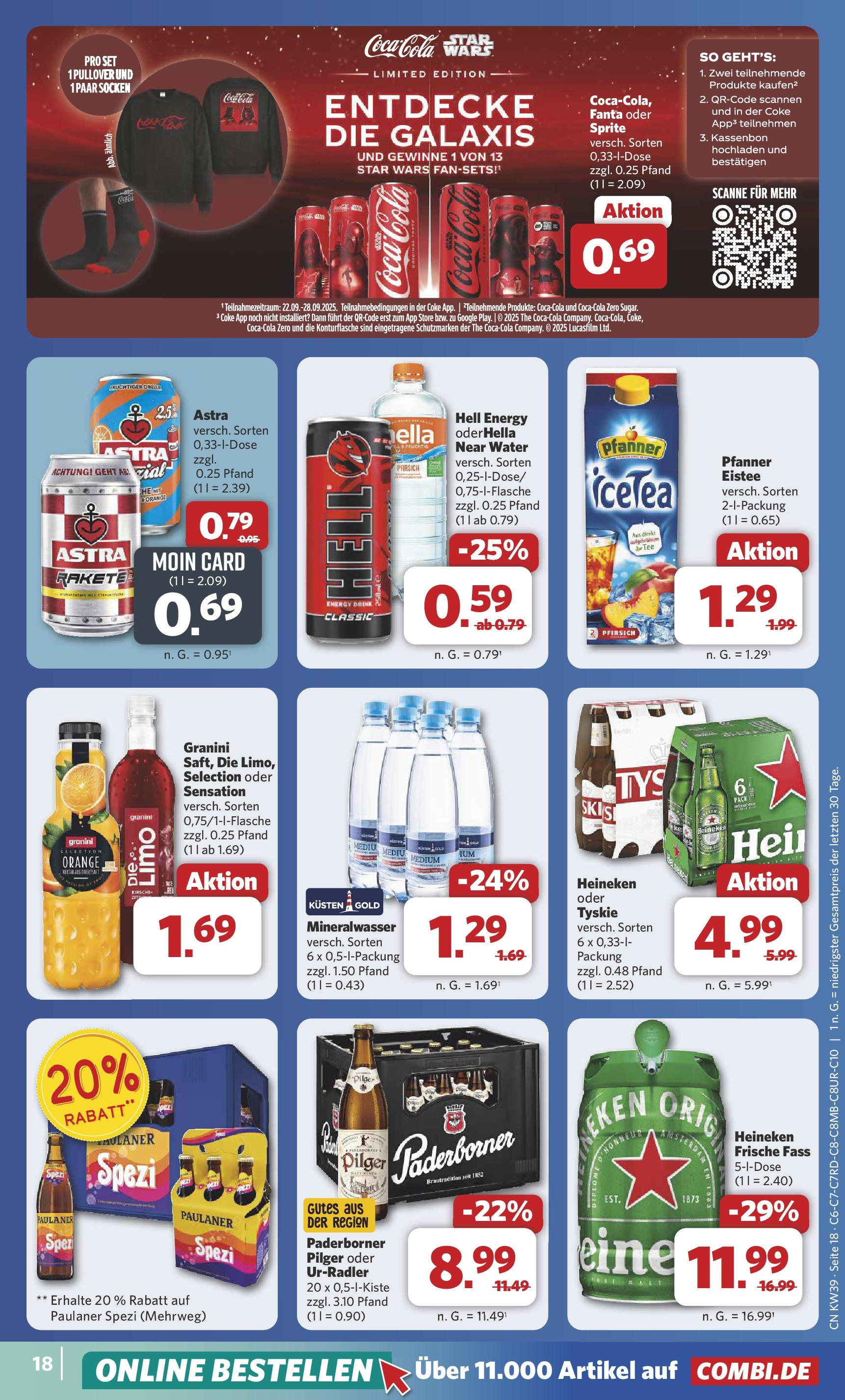 Combi Prospekt Borchen	 (ab 21.09.2025) zum Blättern | Seite: 23 | Produkte: Fanta, Cola, Energy, Paulaner spezi