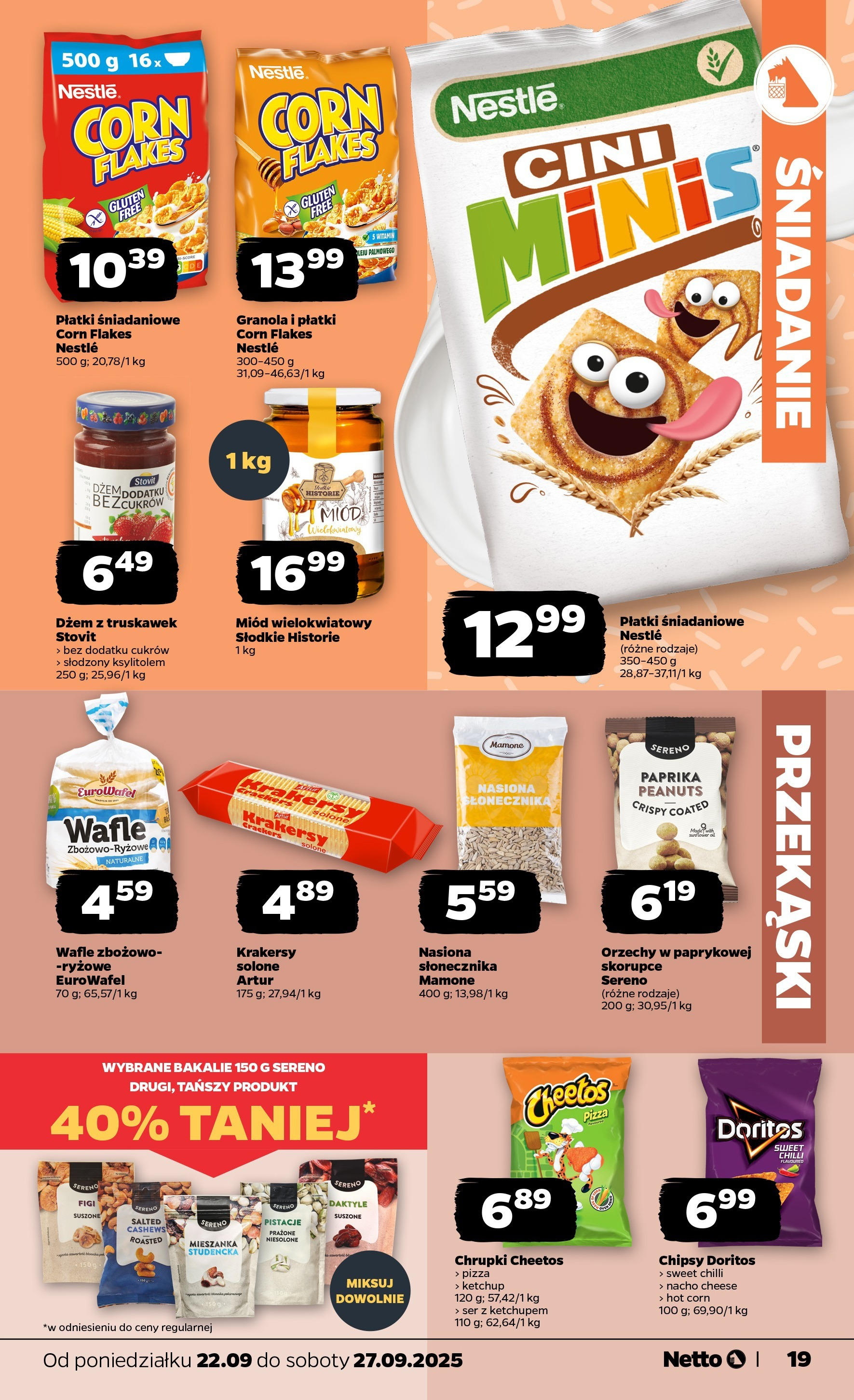 Netto gazetka - Spożywcza od 22.09.2025 - Aktualne promocje | Strona: 19 | Produkty: Chipsy, Doritos, Krakersy, Pizza