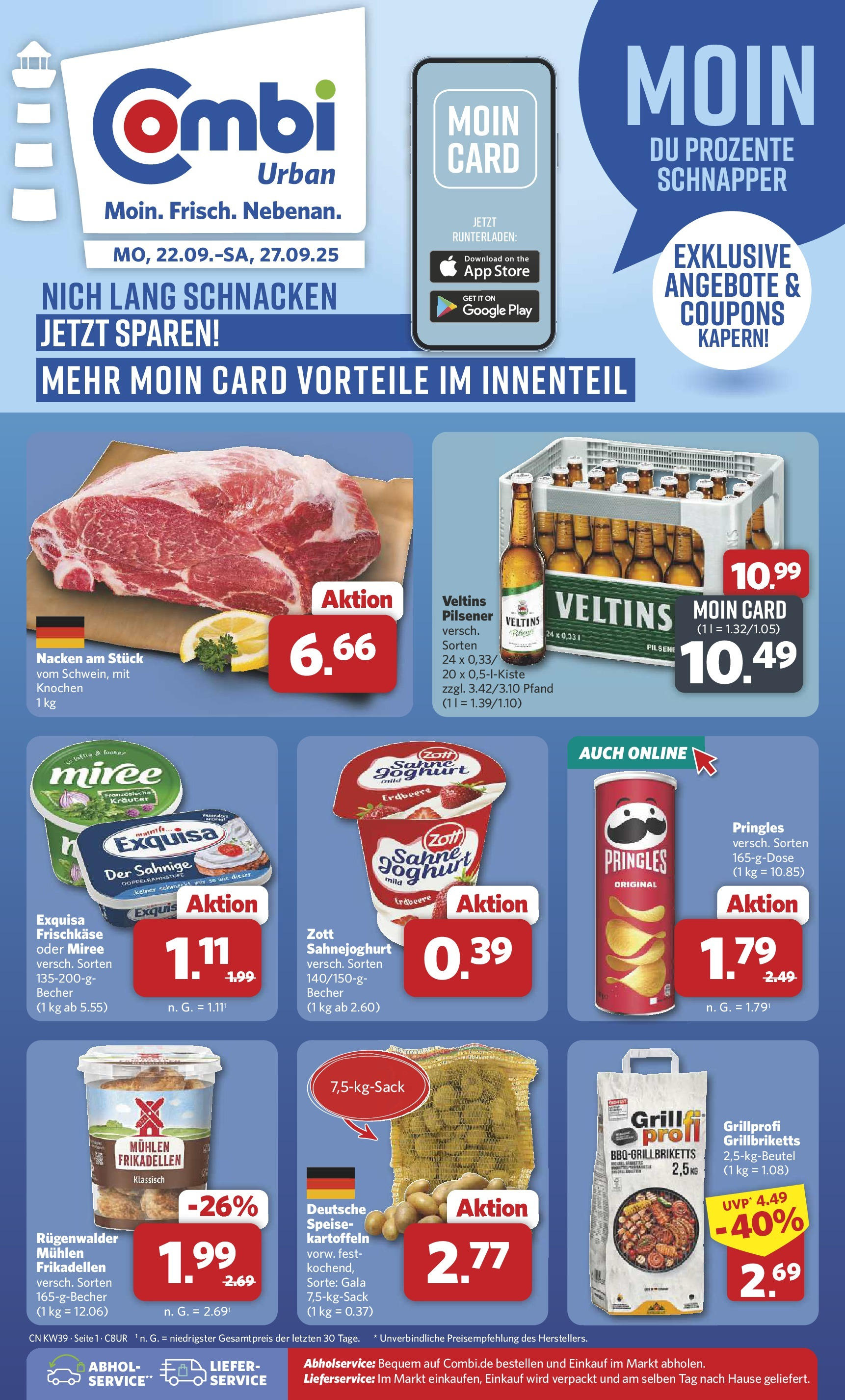 Combi Prospekt Arnsberg	 (ab 21.09.2025) zum Blättern | Seite: 1 | Produkte: Exquisa frischkase, Exquisa, Veltins, Frischkase