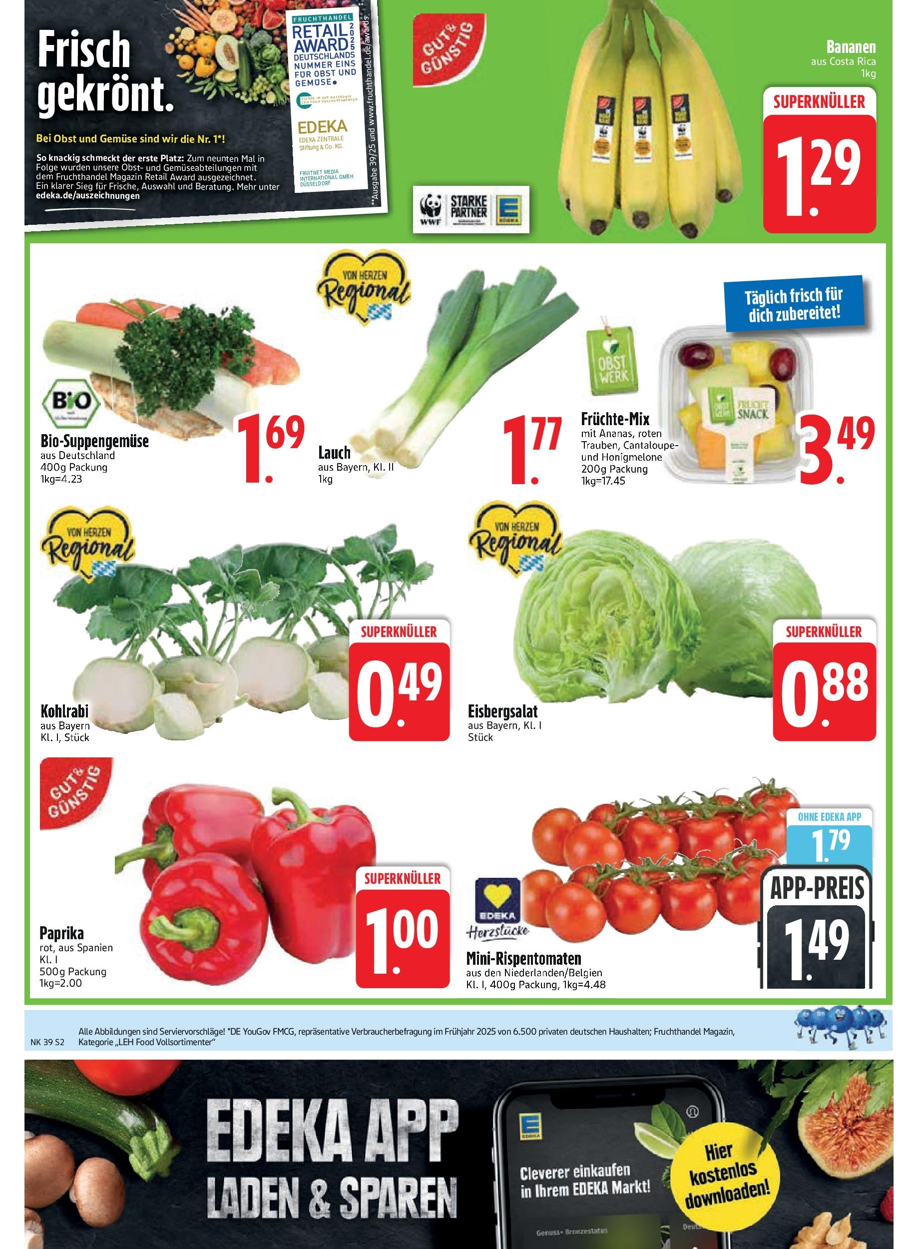 Edeka prospekt Vilgertshofen-Issing (ab 21.09.2025) » Angebote Online | Seite: 4 | Produkte: Kohlrabi, Eisbergsalat, Honigmelone, Paprika Edeka prospekt Vilgertshofen-Issing (ab 21.09.2025) » Angebote Online | Seite: 4 | Produkte: Kohlrabi, Eisbergsalat, Honigmelone, Paprika