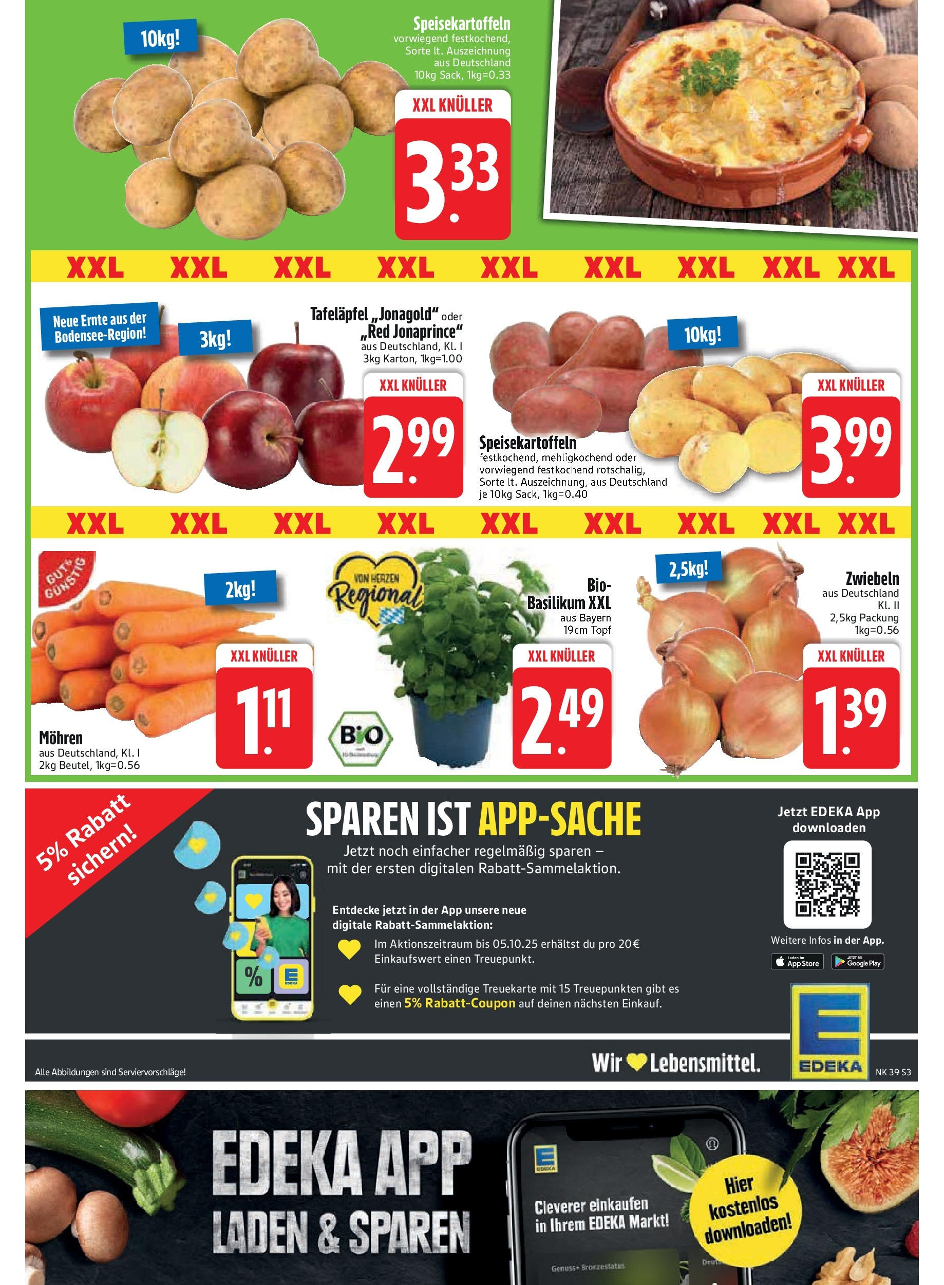 Edeka prospekt Vilgertshofen-Issing (ab 21.09.2025) » Angebote Online | Seite: 5 | Produkte: Mohren, Zwiebeln Edeka prospekt Vilgertshofen-Issing (ab 21.09.2025) » Angebote Online | Seite: 5 | Produkte: Mohren, Zwiebeln
