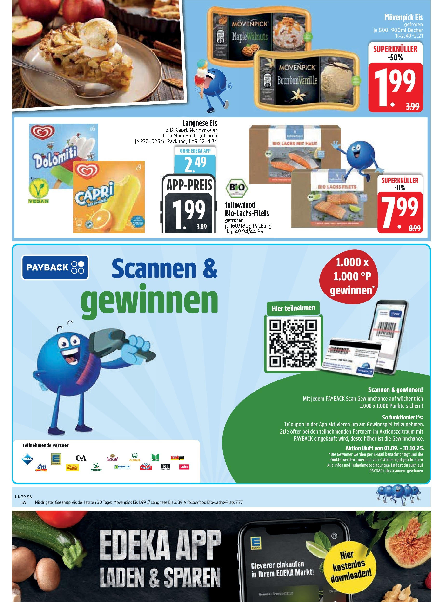 Edeka prospekt Vilgertshofen-Issing (ab 21.09.2025) » Angebote Online | Seite: 8 | Produkte: Langnese, Movenpick eis, Lachs, Eis Edeka prospekt Vilgertshofen-Issing (ab 21.09.2025) » Angebote Online | Seite: 8 | Produkte: Langnese, Movenpick eis, Lachs, Eis