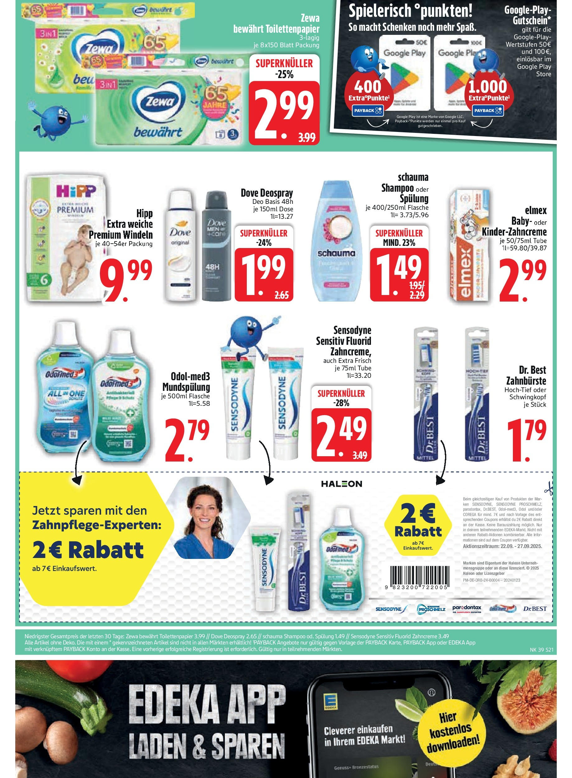 Edeka prospekt Vilgertshofen-Issing (ab 21.09.2025) » Angebote Online | Seite: 23 | Produkte: Schauma shampoo, Zewa, Spülung, Deodorant Edeka prospekt Vilgertshofen-Issing (ab 21.09.2025) » Angebote Online | Seite: 23 | Produkte: Schauma shampoo, Zewa, Spülung, Deodorant